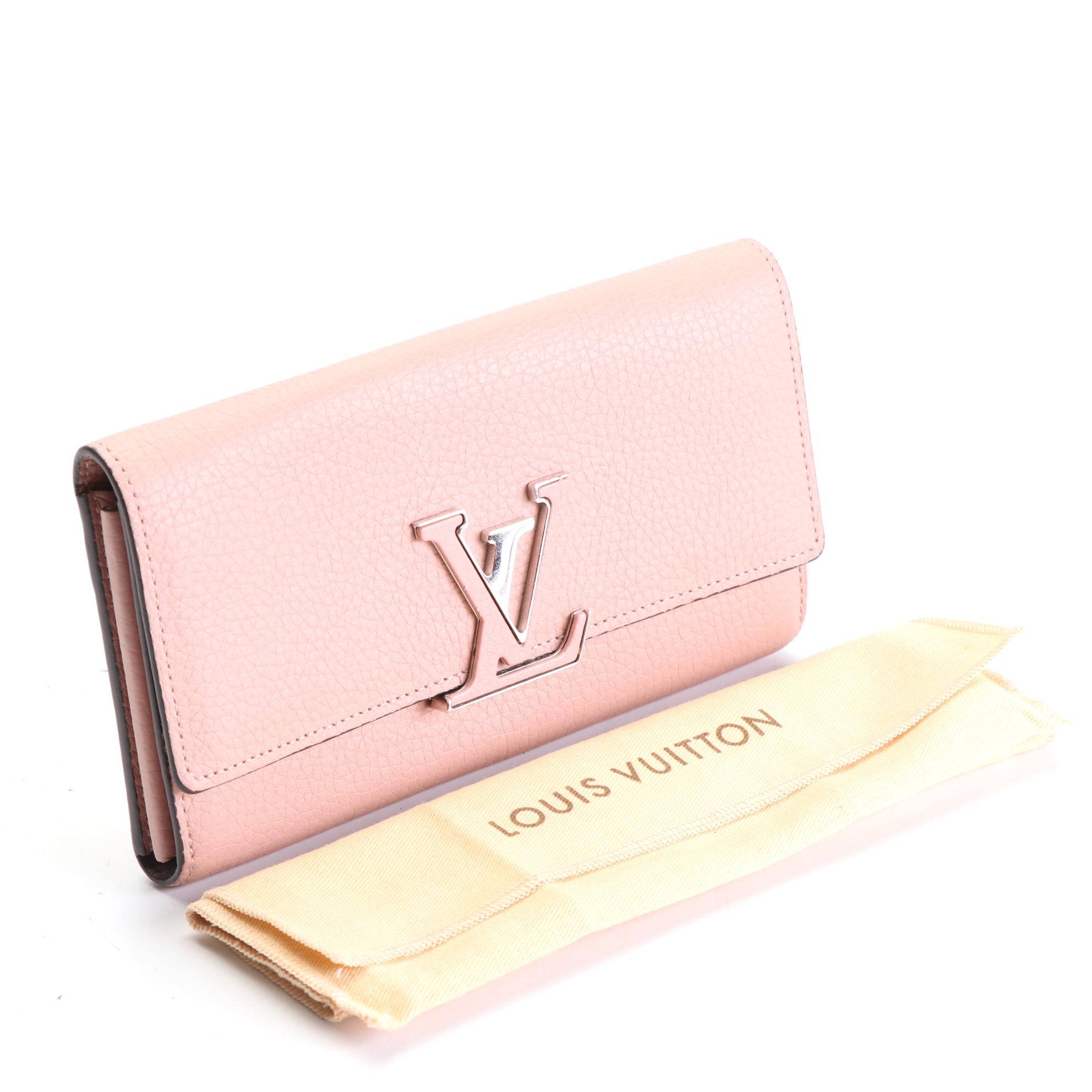 Louis Vuitton Capucines Logo Wallet in Grain Leather