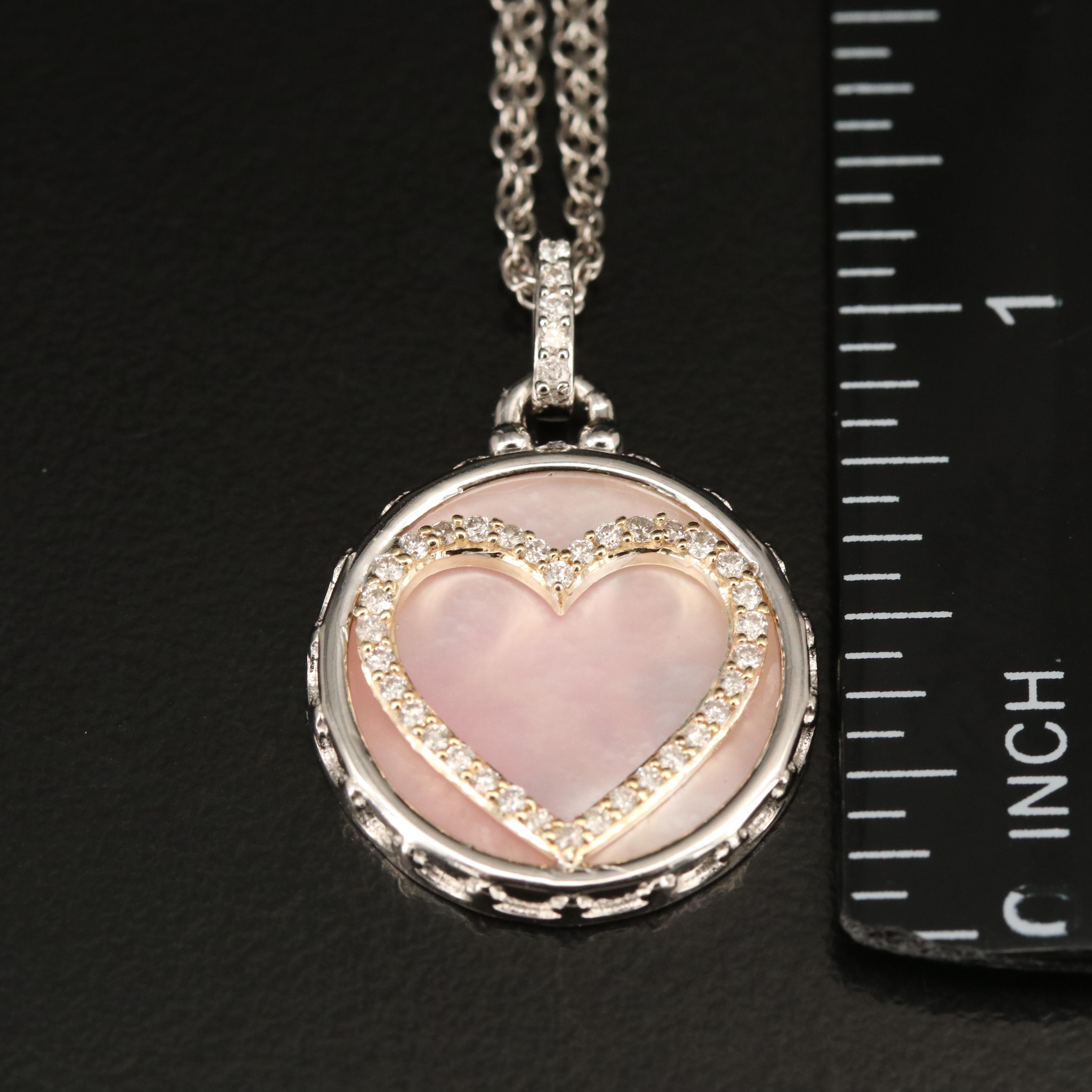 Sterling Diamond Heart Pendant Necklace