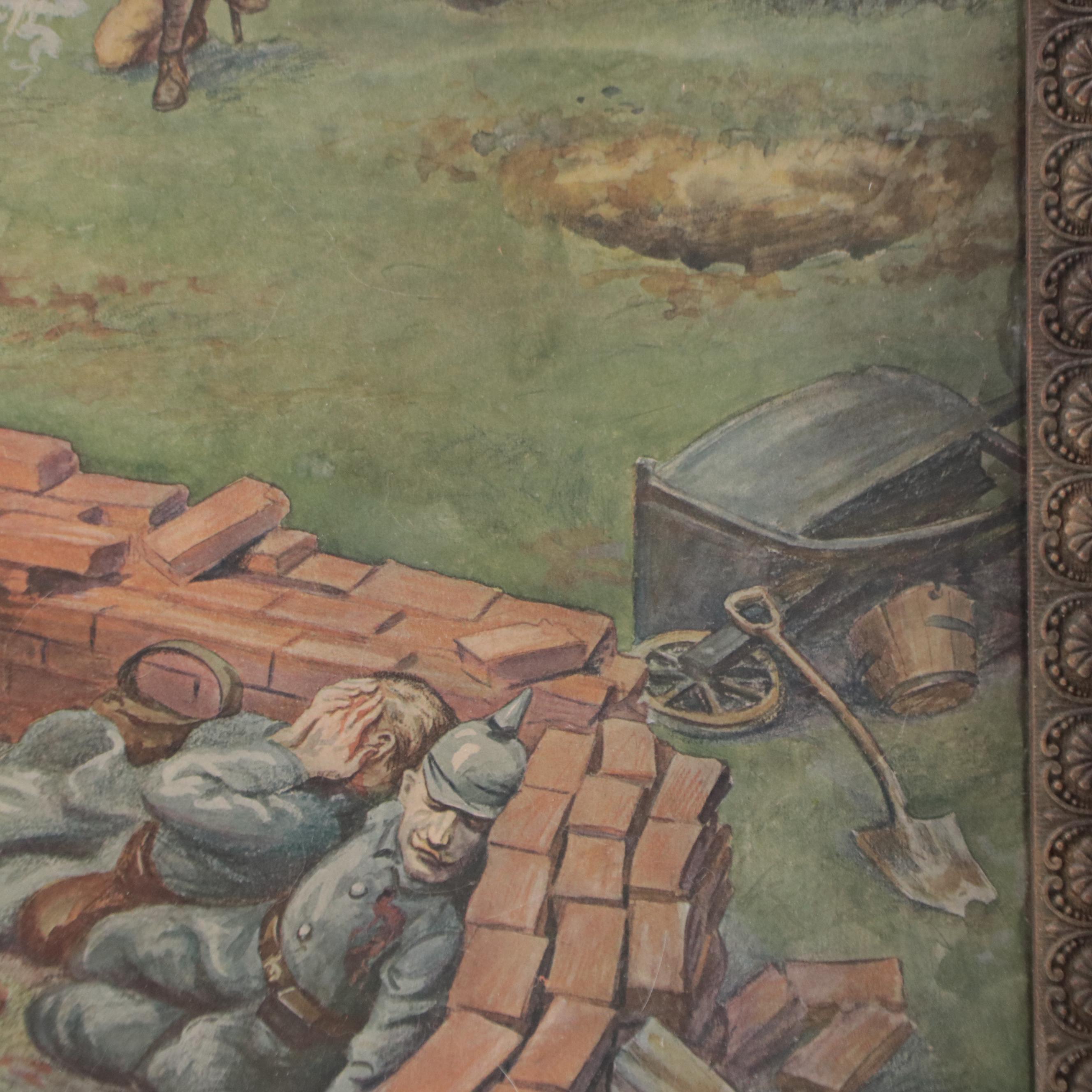 Letterpress Halftone "Sargent O'Leary Capturing a German Gun Single Handed"