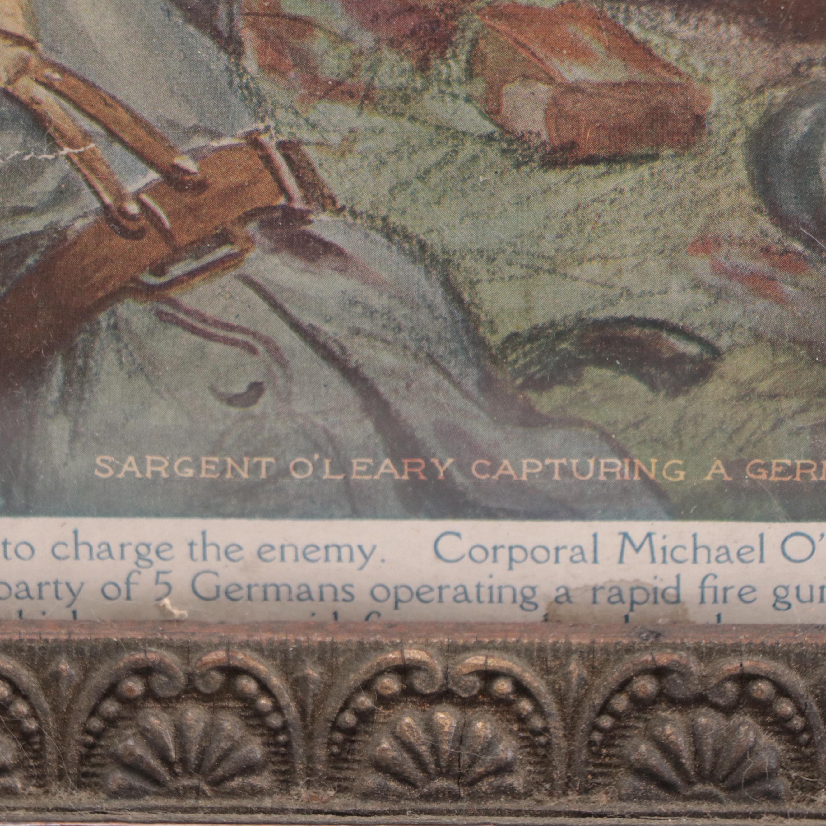 Letterpress Halftone "Sargent O'Leary Capturing a German Gun Single Handed"