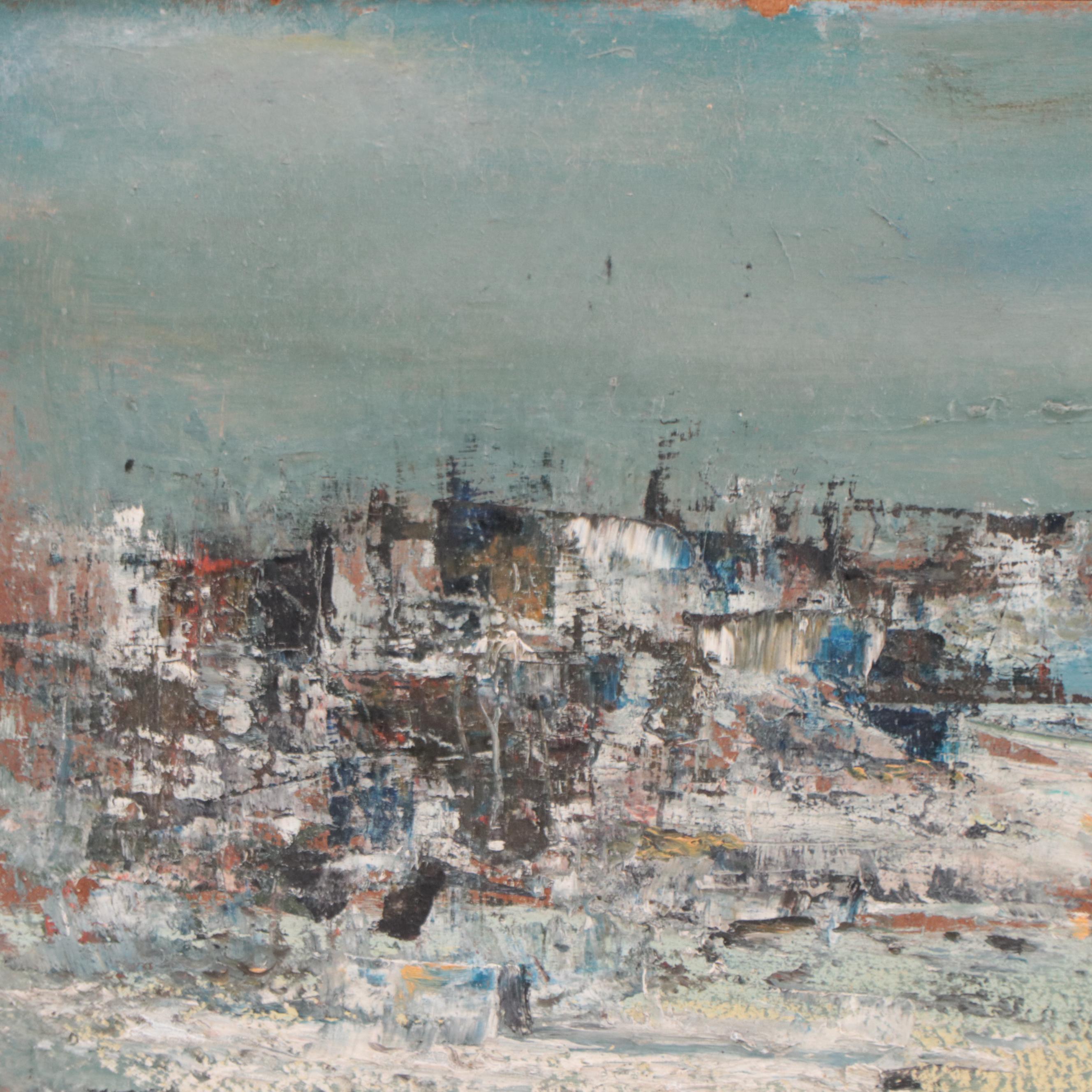 Abstract Landscape Oil Painting, Circa 1960