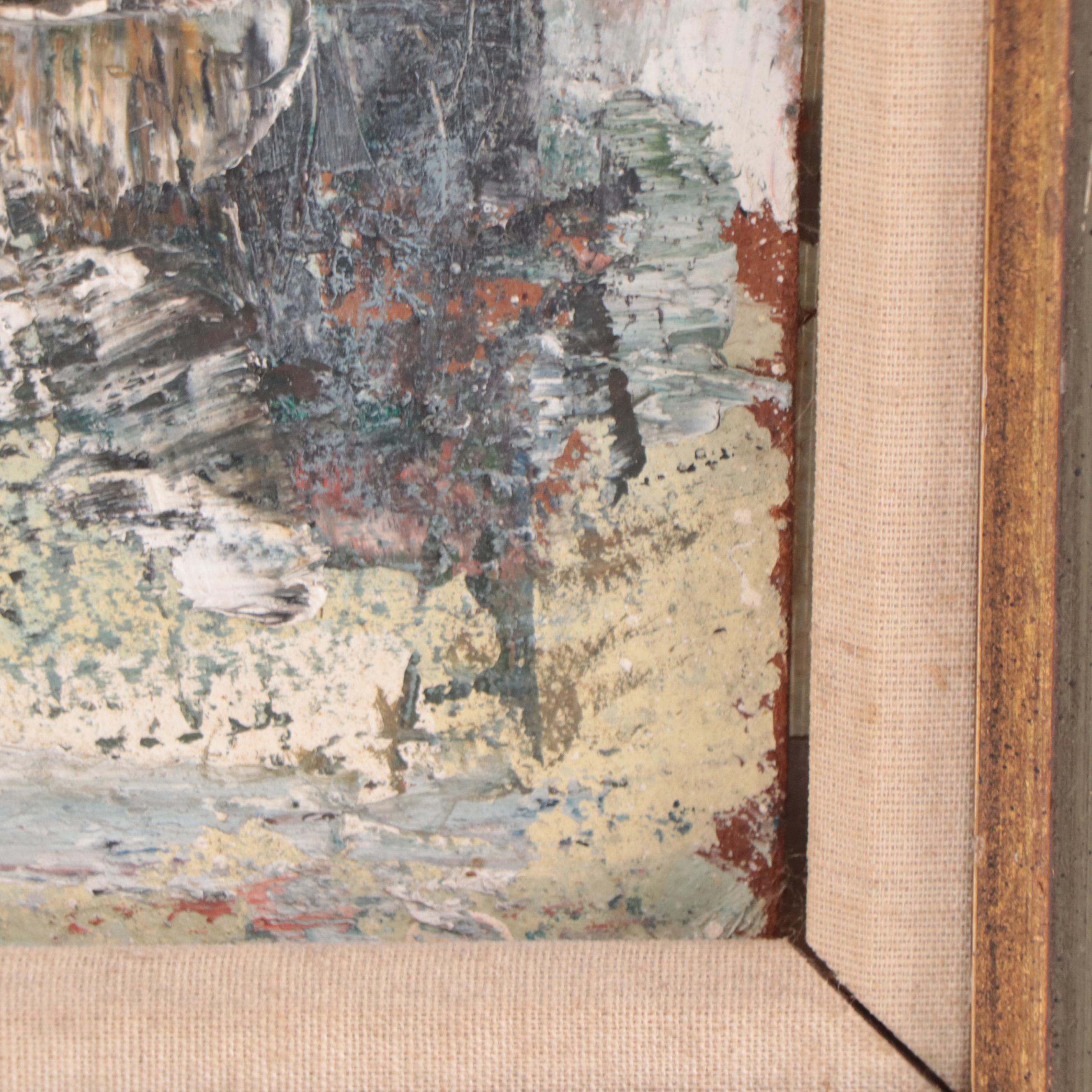 Abstract Landscape Oil Painting, Circa 1960