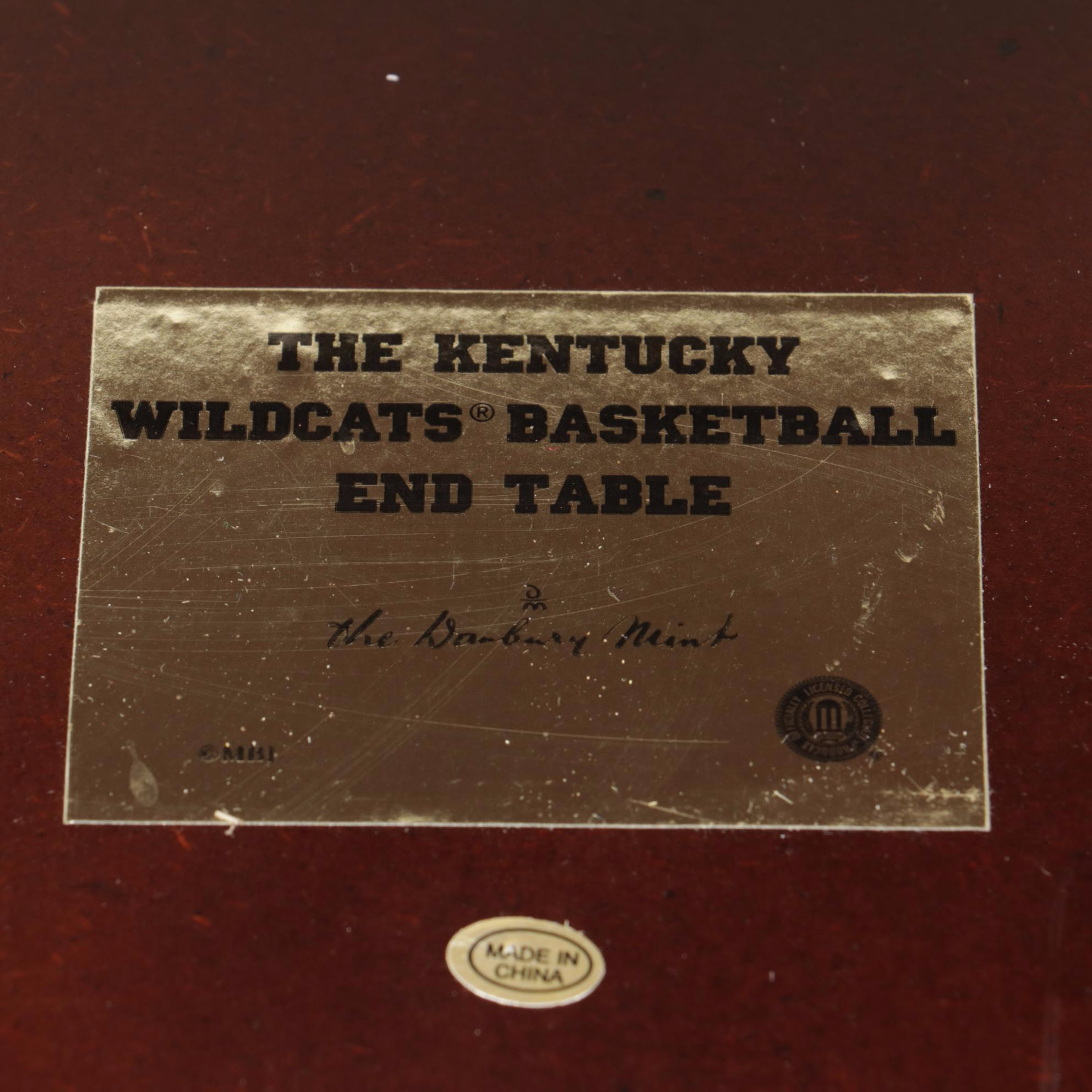 University of Kentucky Rupp Arena Glass Top Side Table, Late 20th Century