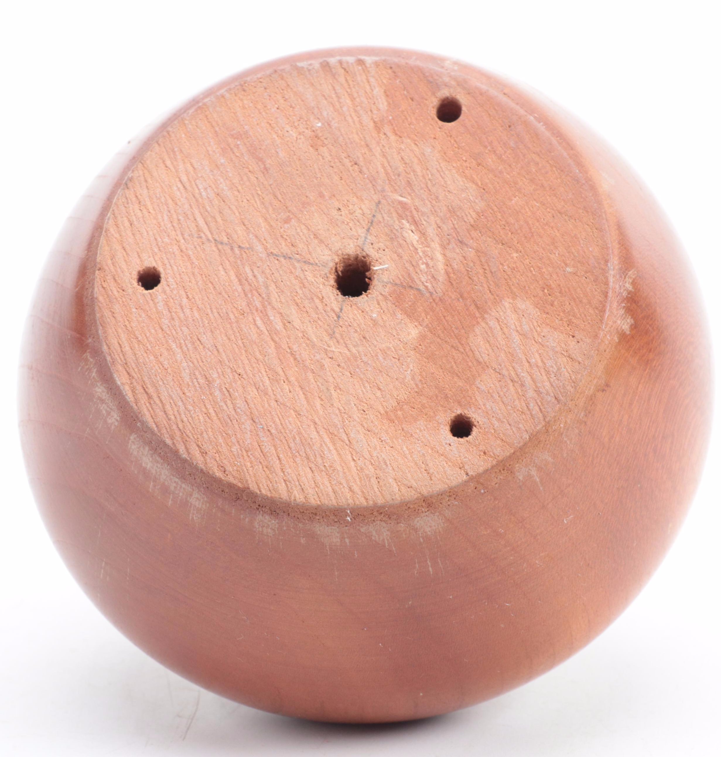 Hawaiian and Philippine Monkey Pod Wood Serveware with Turned Wood Bud Vase