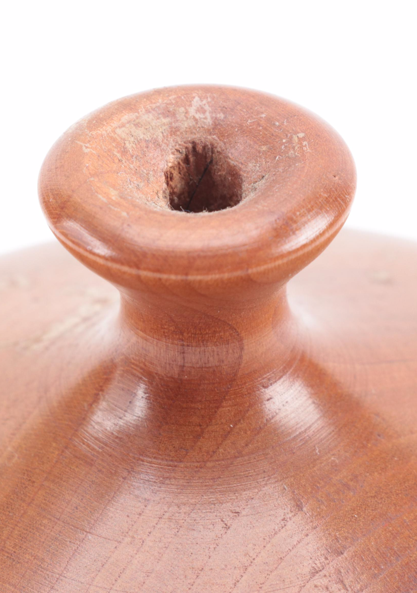 Hawaiian and Philippine Monkey Pod Wood Serveware with Turned Wood Bud Vase