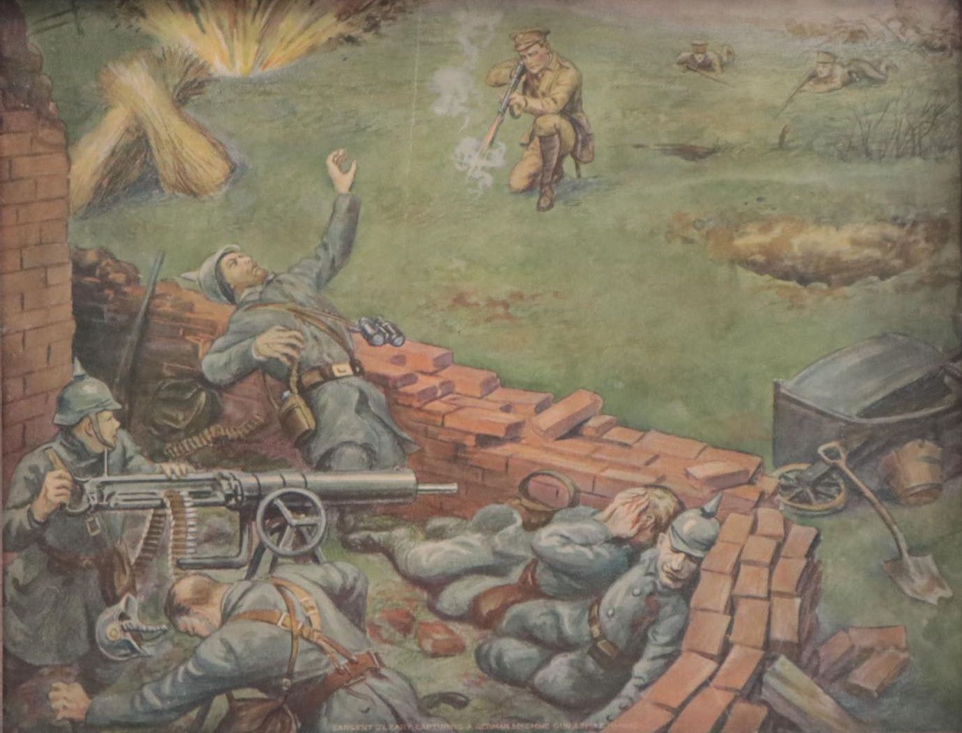 Letterpress Halftone "Sargent O'Leary Capturing a German Gun Single Handed"