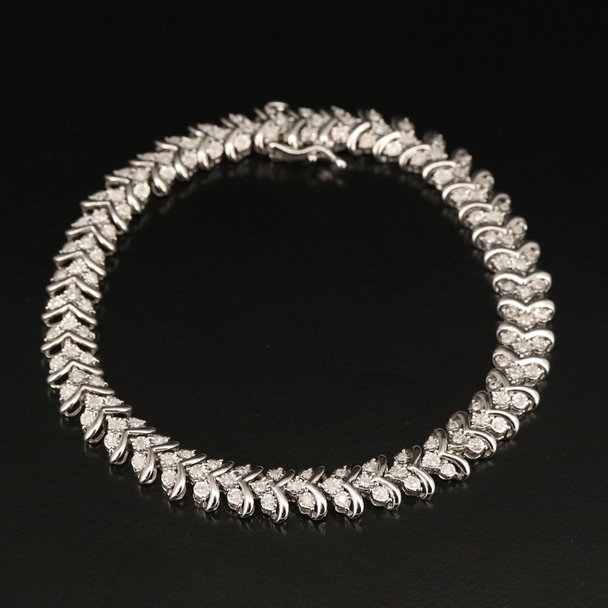 Sterling 1.01 CTW Diamond Bracelet