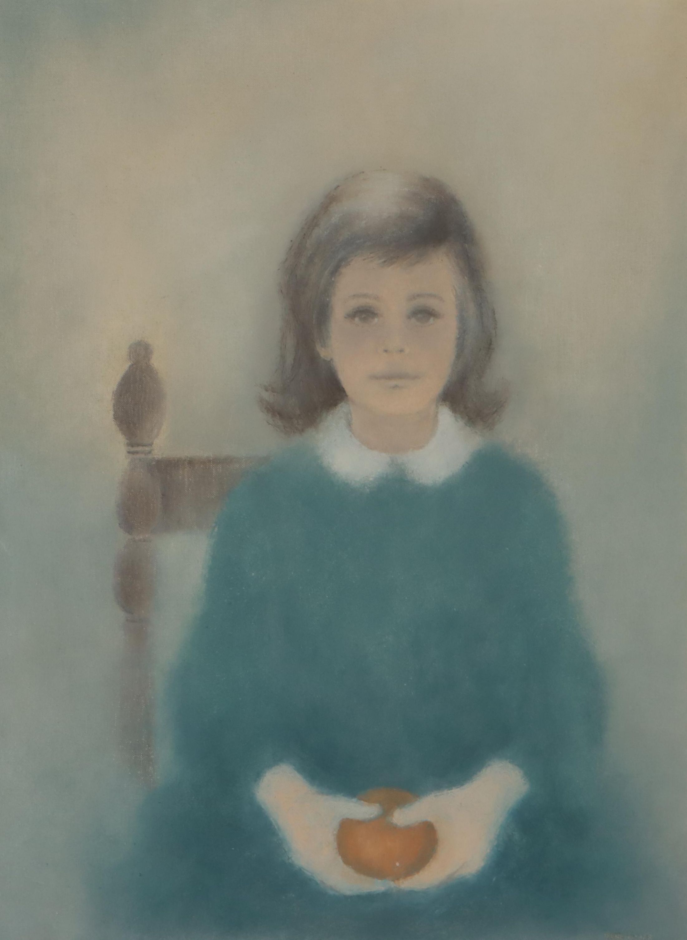 Irene G. Fisher Oil Pastel Drawing of Portrait