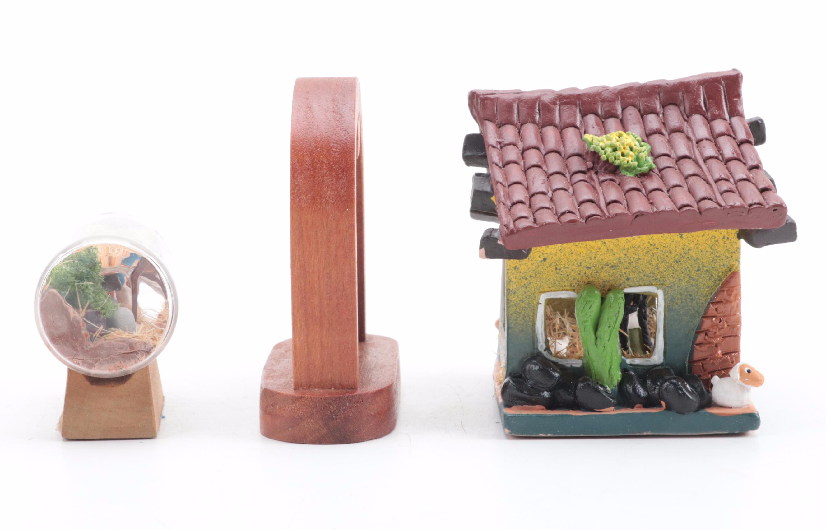 Coconut Shell Christmas Nativity with Other Nativities and Figurines