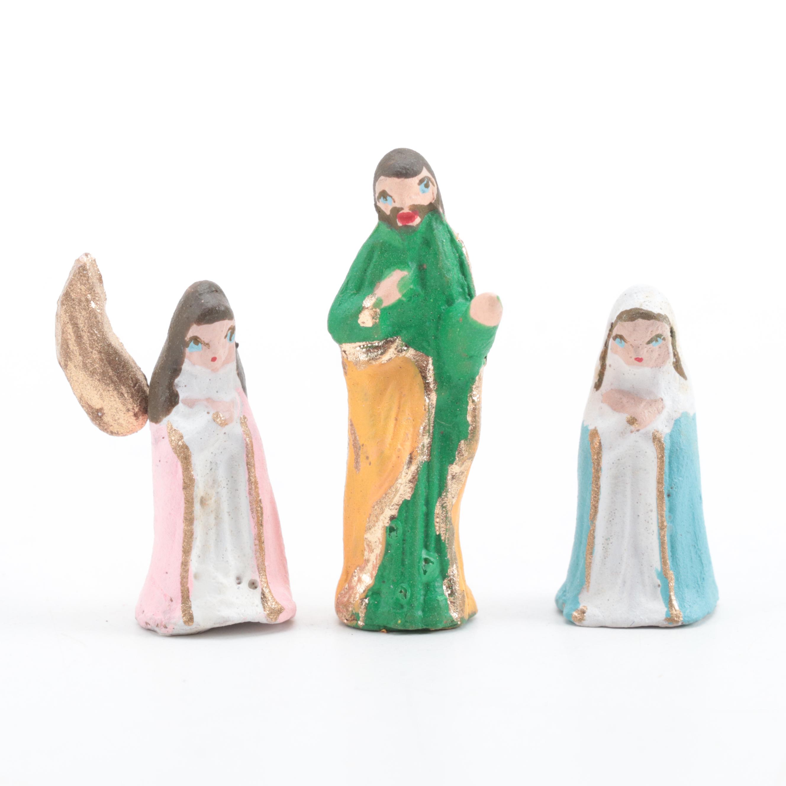 Coconut Shell Christmas Nativity with Other Nativities and Figurines