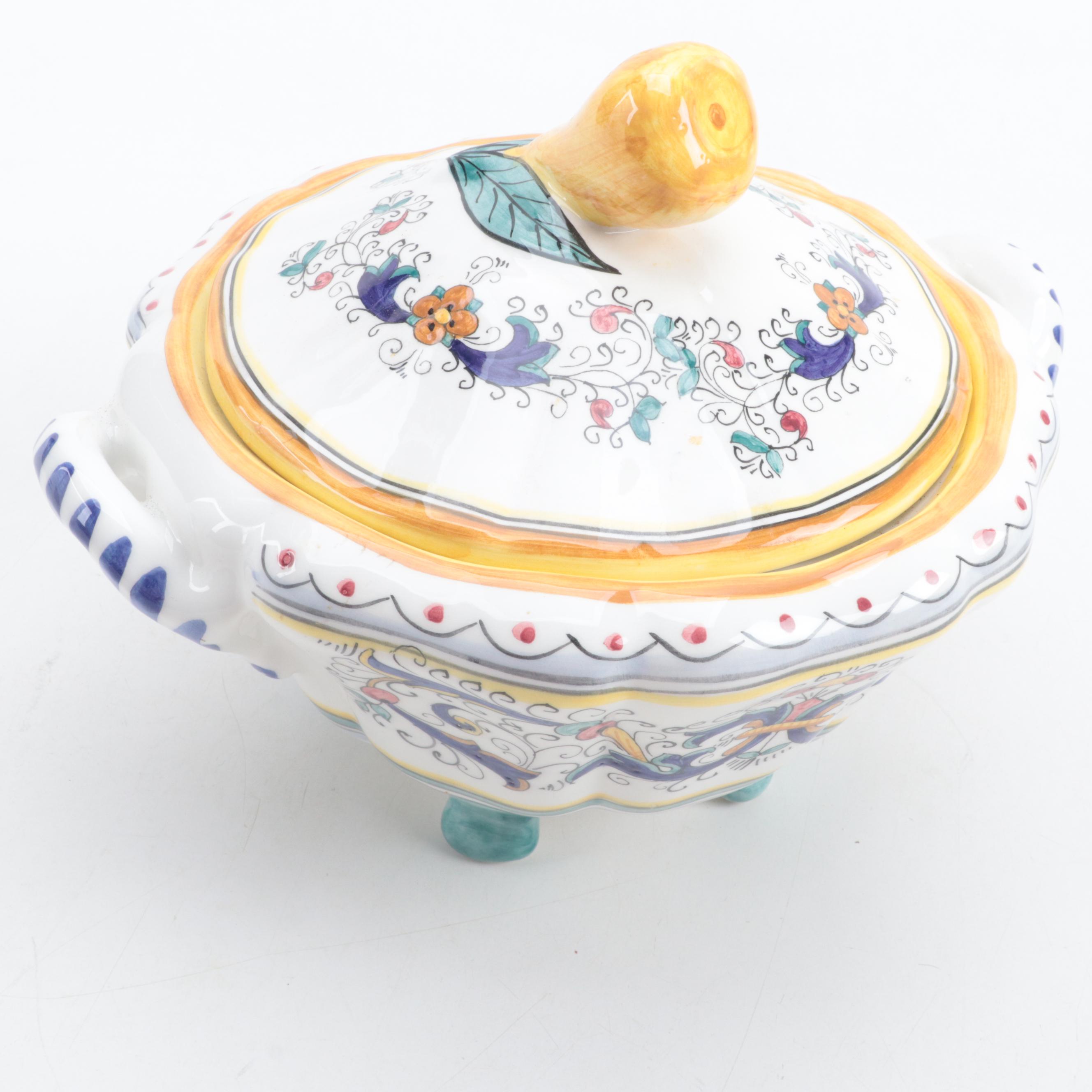 Il Bargello Italain Maiolica Hand-Painted Tureen