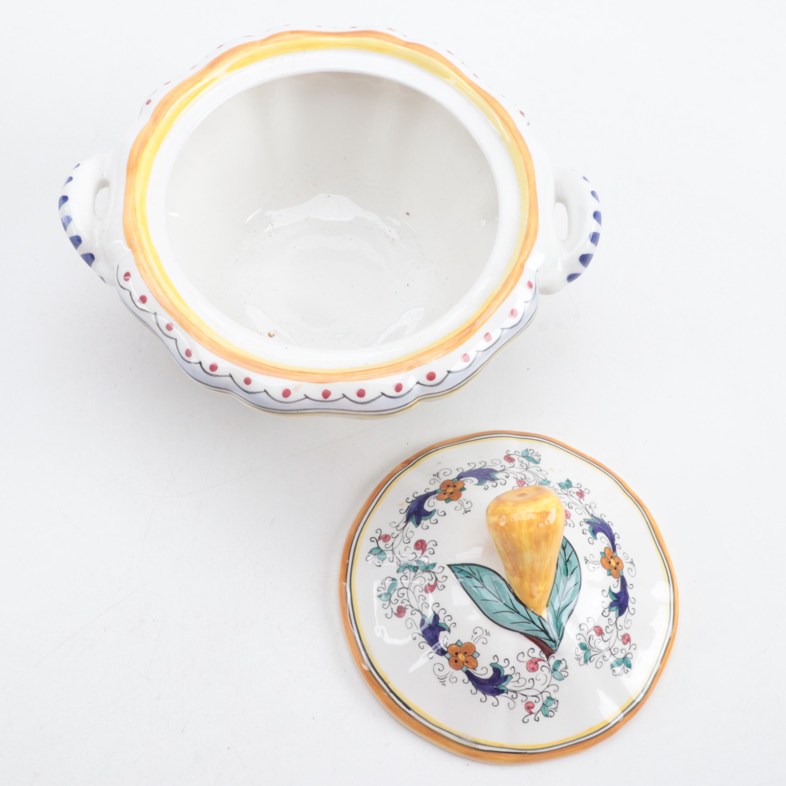 Il Bargello Italain Maiolica Hand-Painted Tureen