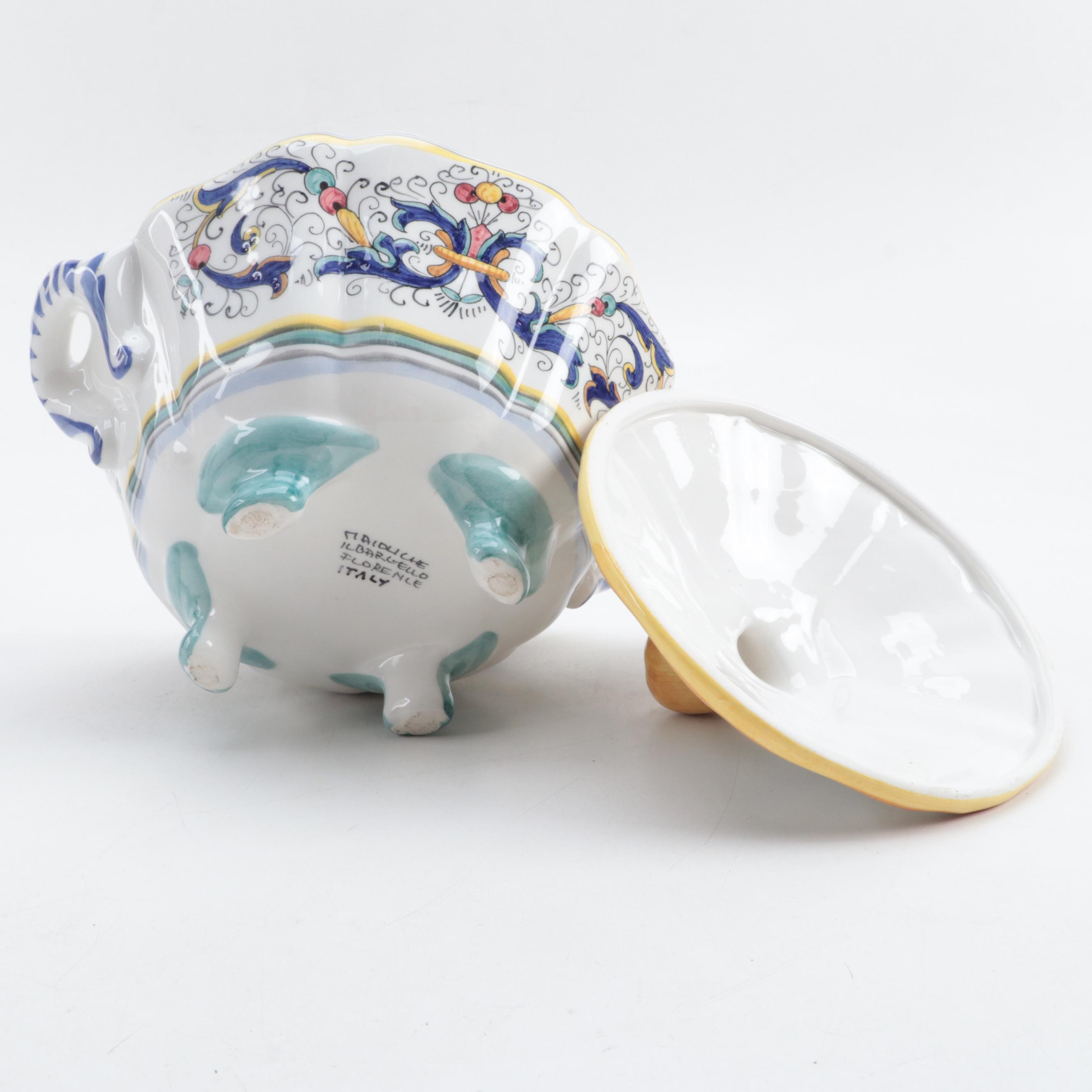 Il Bargello Italain Maiolica Hand-Painted Tureen