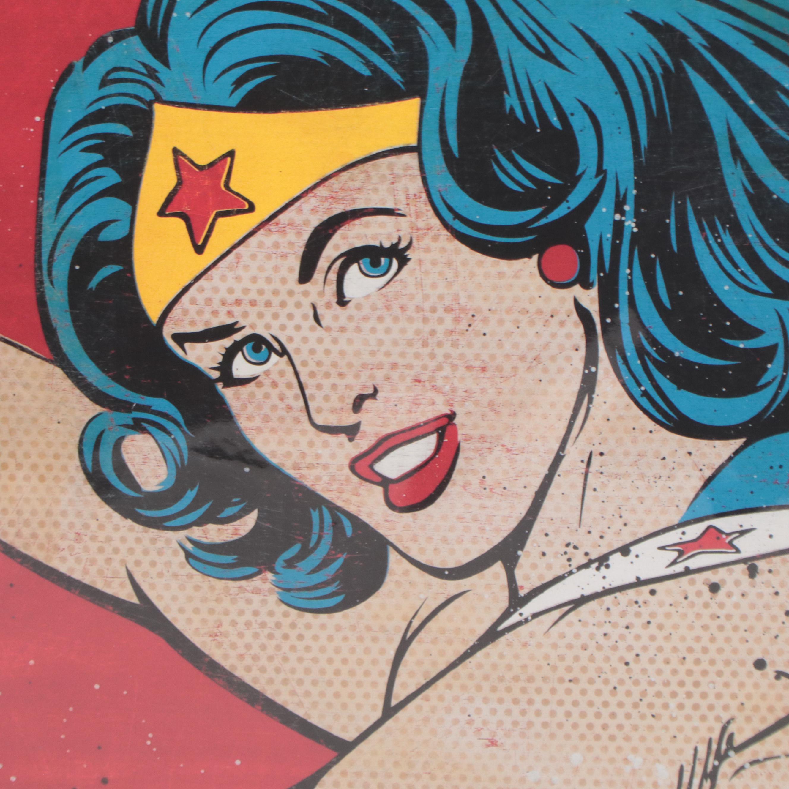 Denial Pop Art Giclée "Burn Your Wonder Bra!," 21st Century