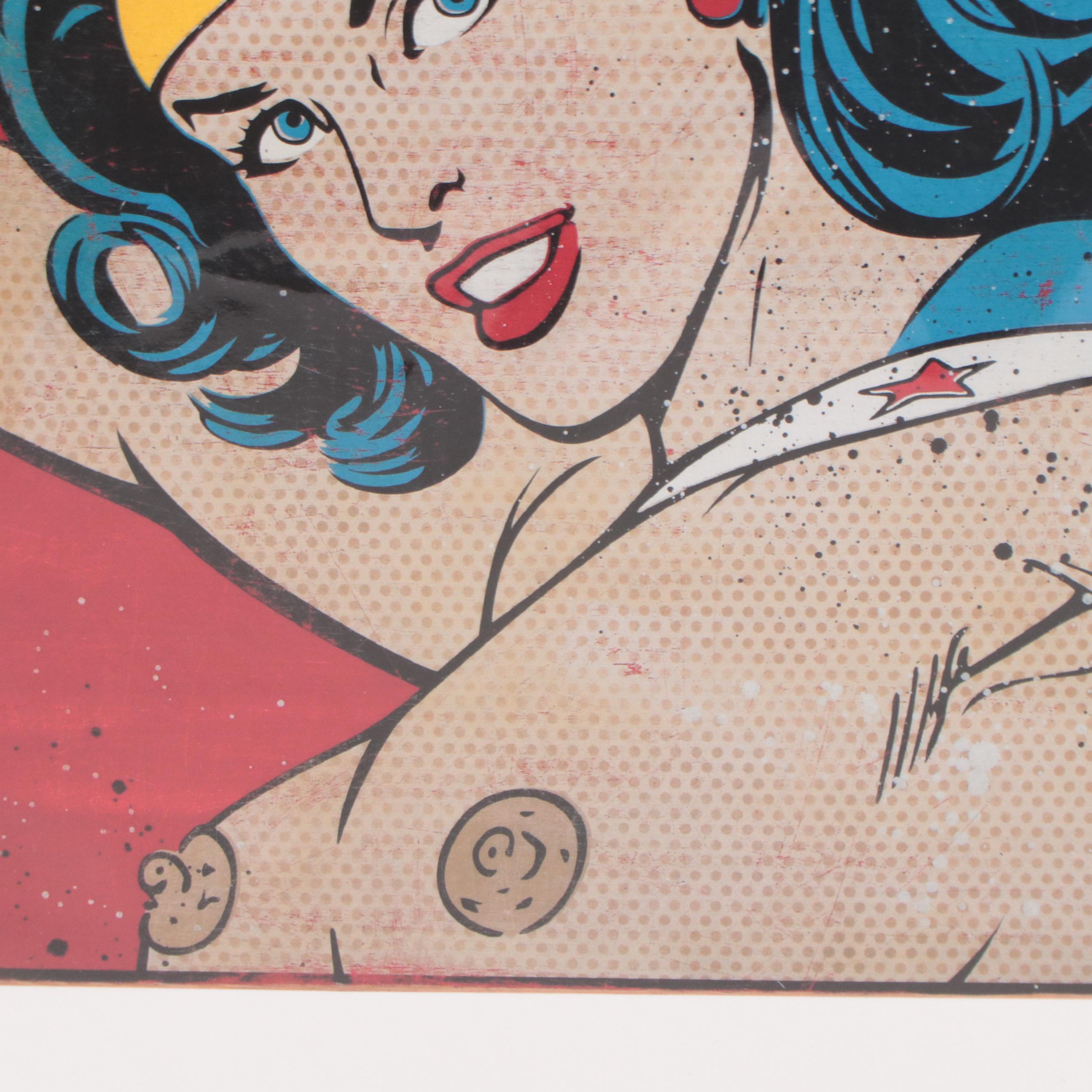 Denial Pop Art Giclée "Burn Your Wonder Bra!," 21st Century