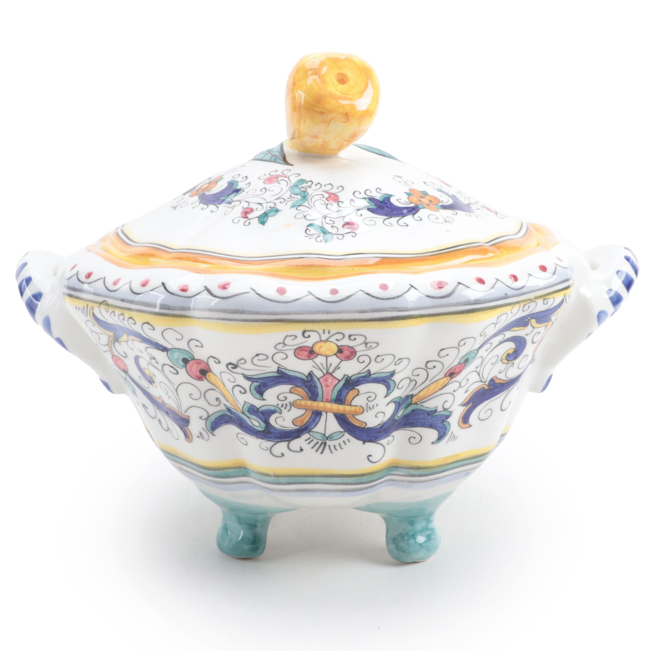 Il Bargello Italain Maiolica Hand-Painted Tureen