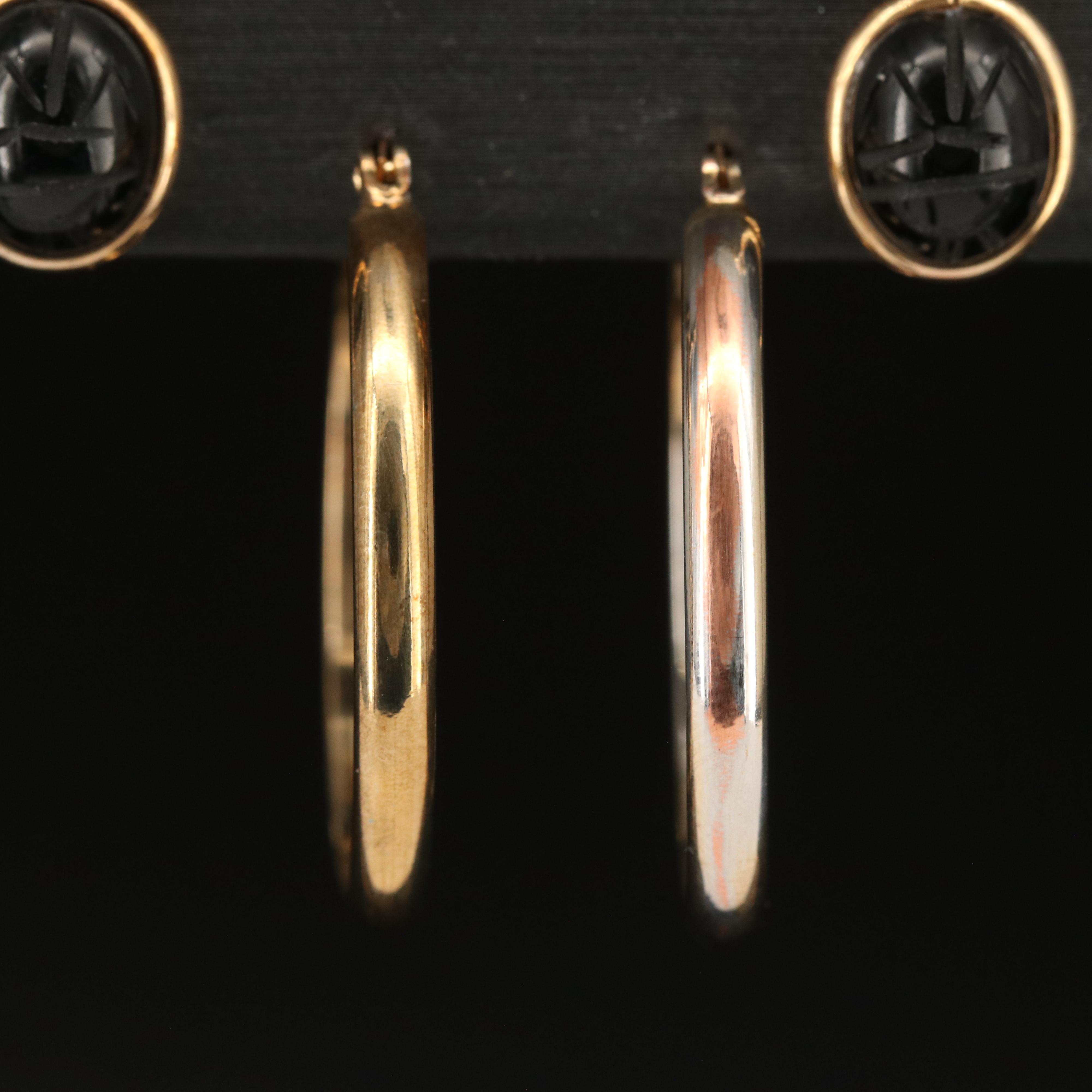 Pearl, Amethyst and Glass Earring Selection Including 14K