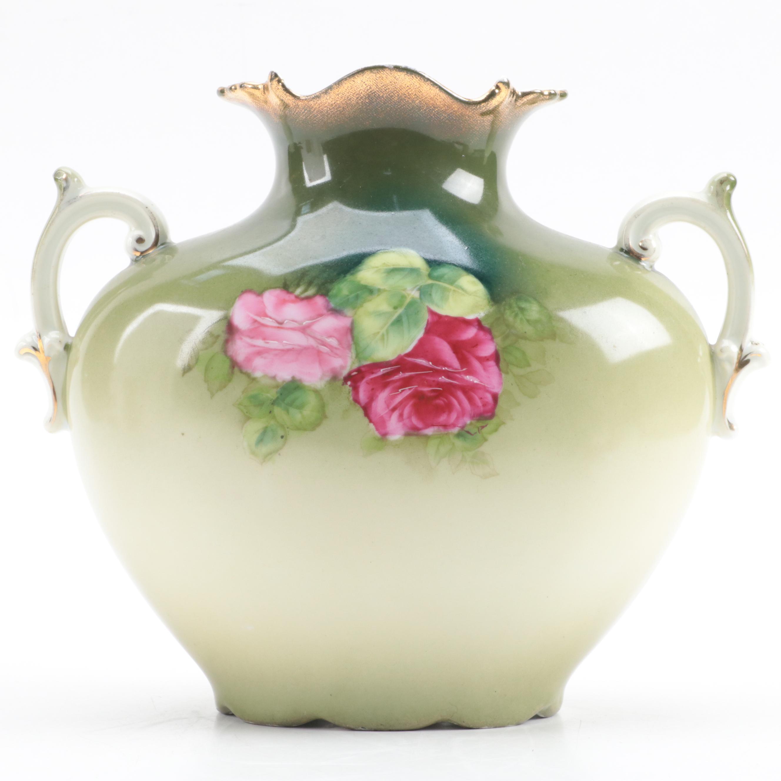 Tirschenreuth German Porcelain Pillow Vase, Early 20th Century