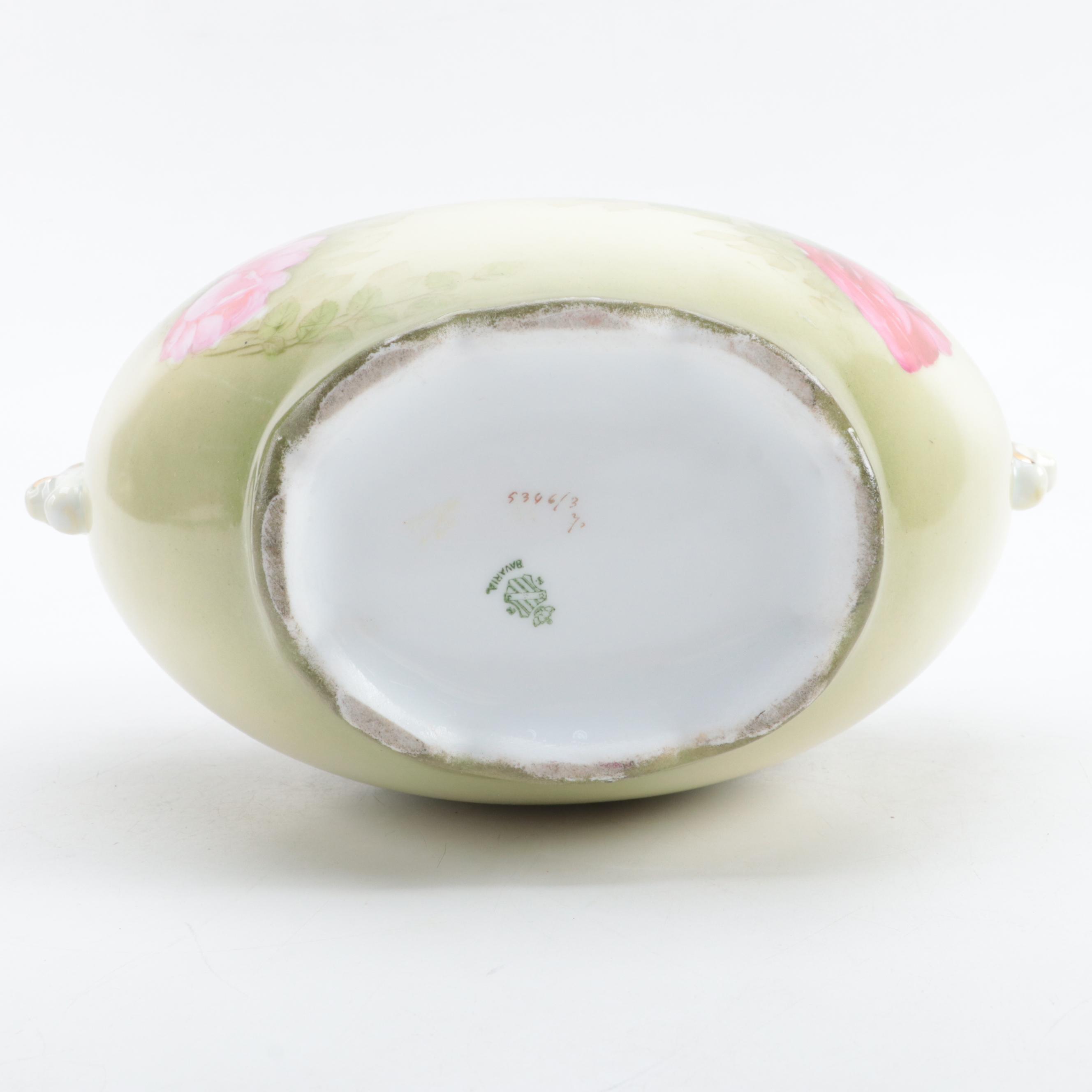 Tirschenreuth German Porcelain Pillow Vase, Early 20th Century