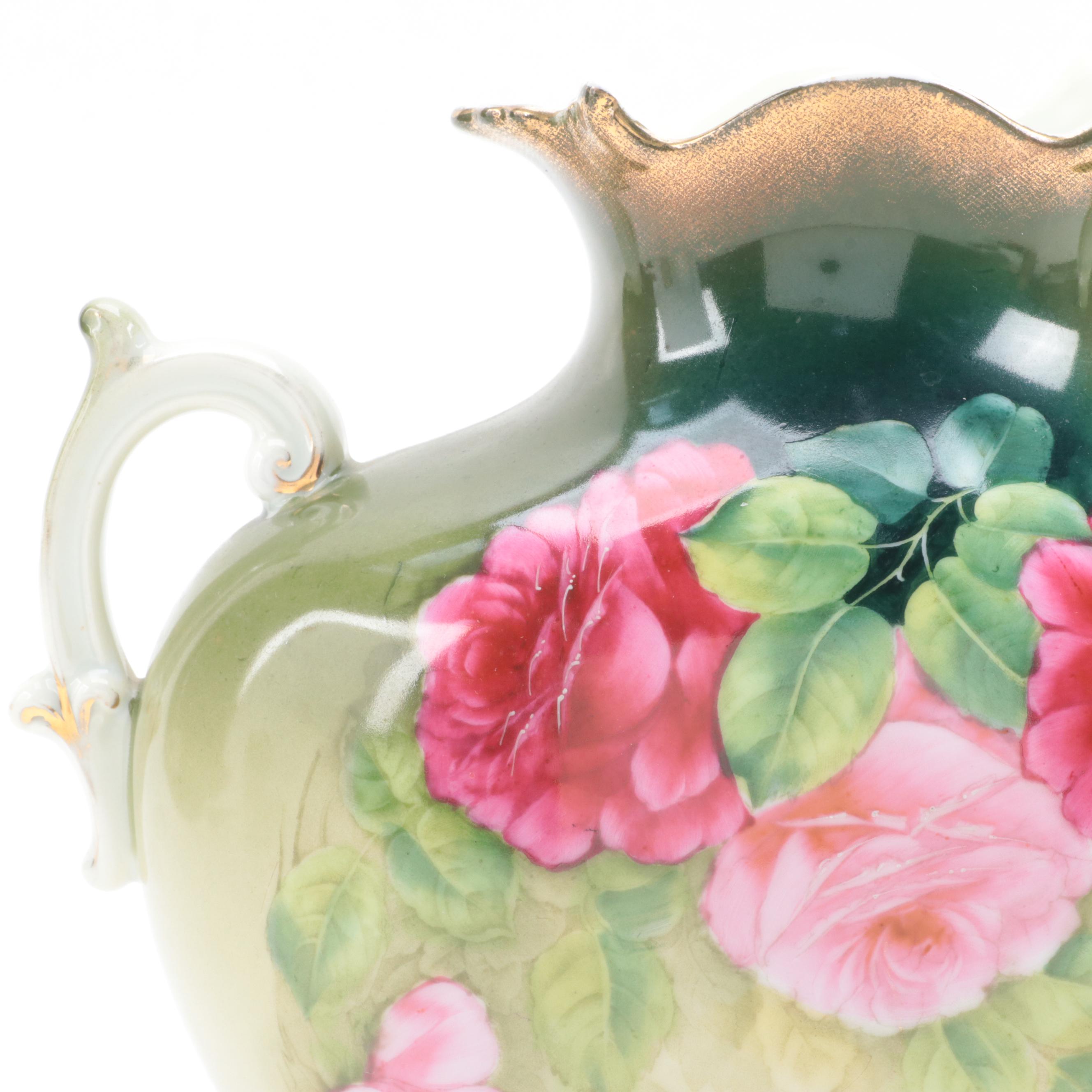 Tirschenreuth German Porcelain Pillow Vase, Early 20th Century