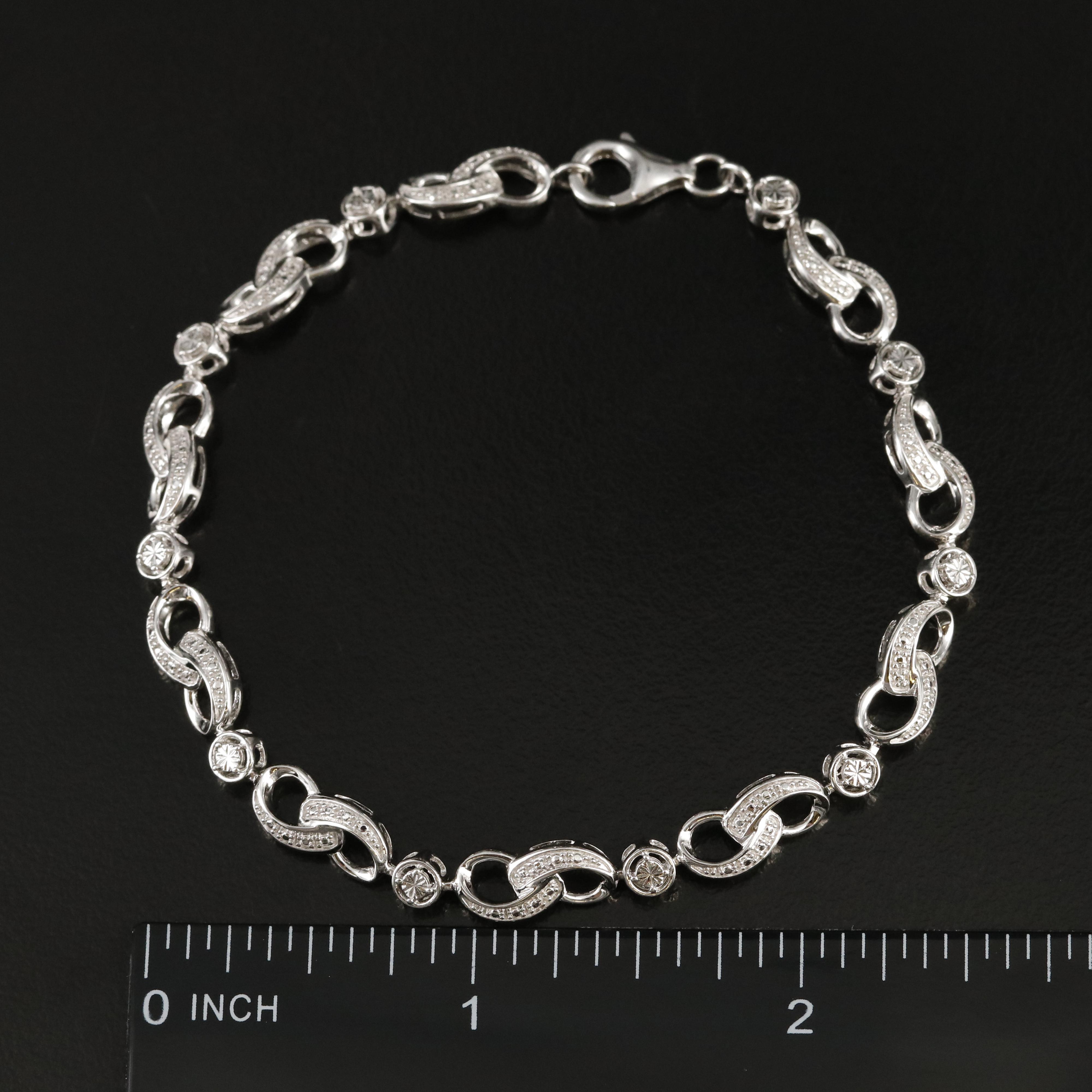 Sterling Diamond Infinity Bracelet