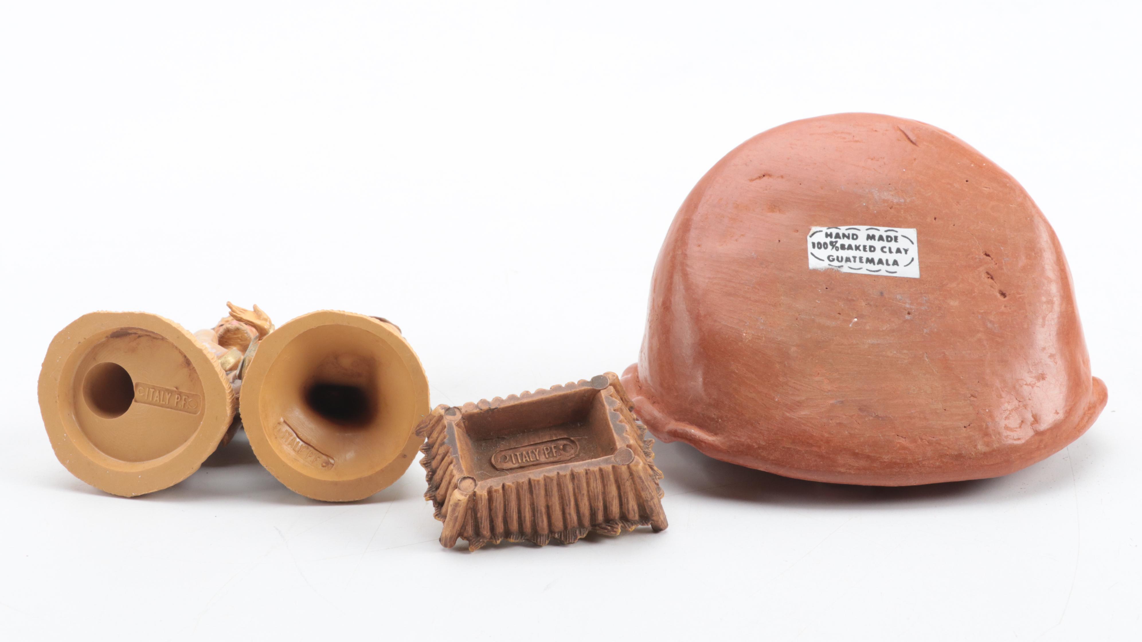 Guatemalan Handmade Clay Crèche with Other Nativity Sets