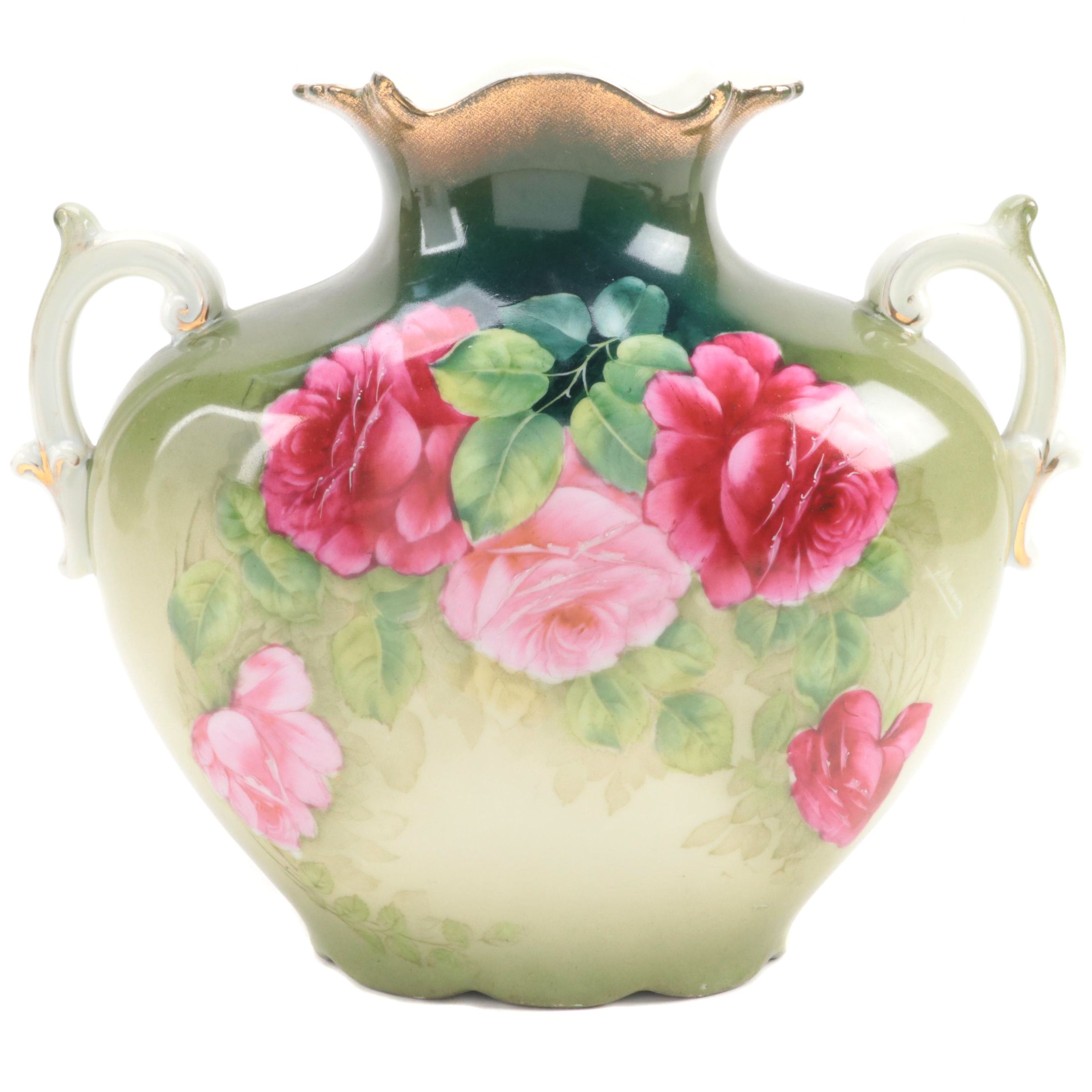 Tirschenreuth German Porcelain Pillow Vase, Early 20th Century