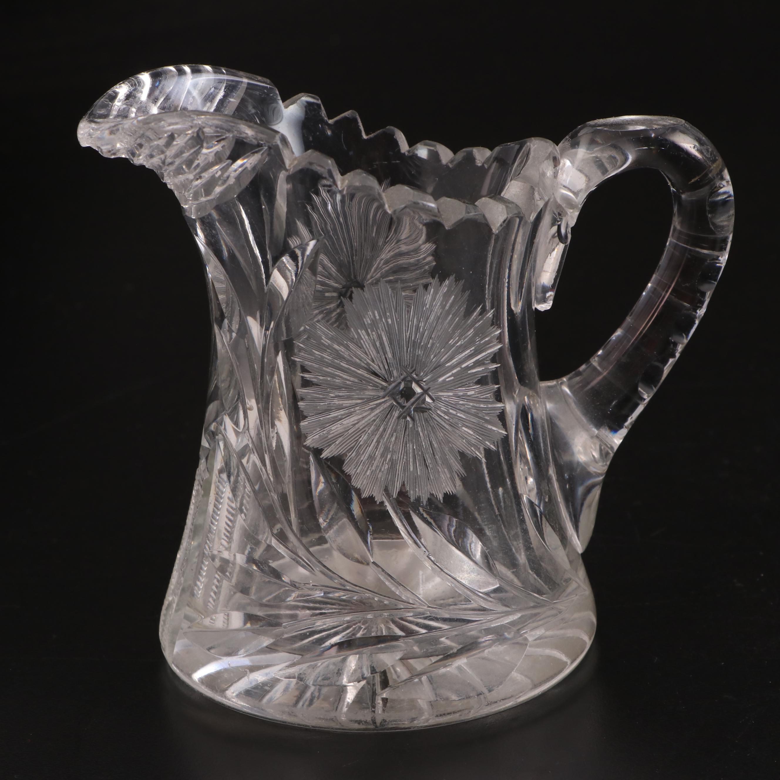 EAPG Holly Cake Plate with Glass and Crystal Tableware