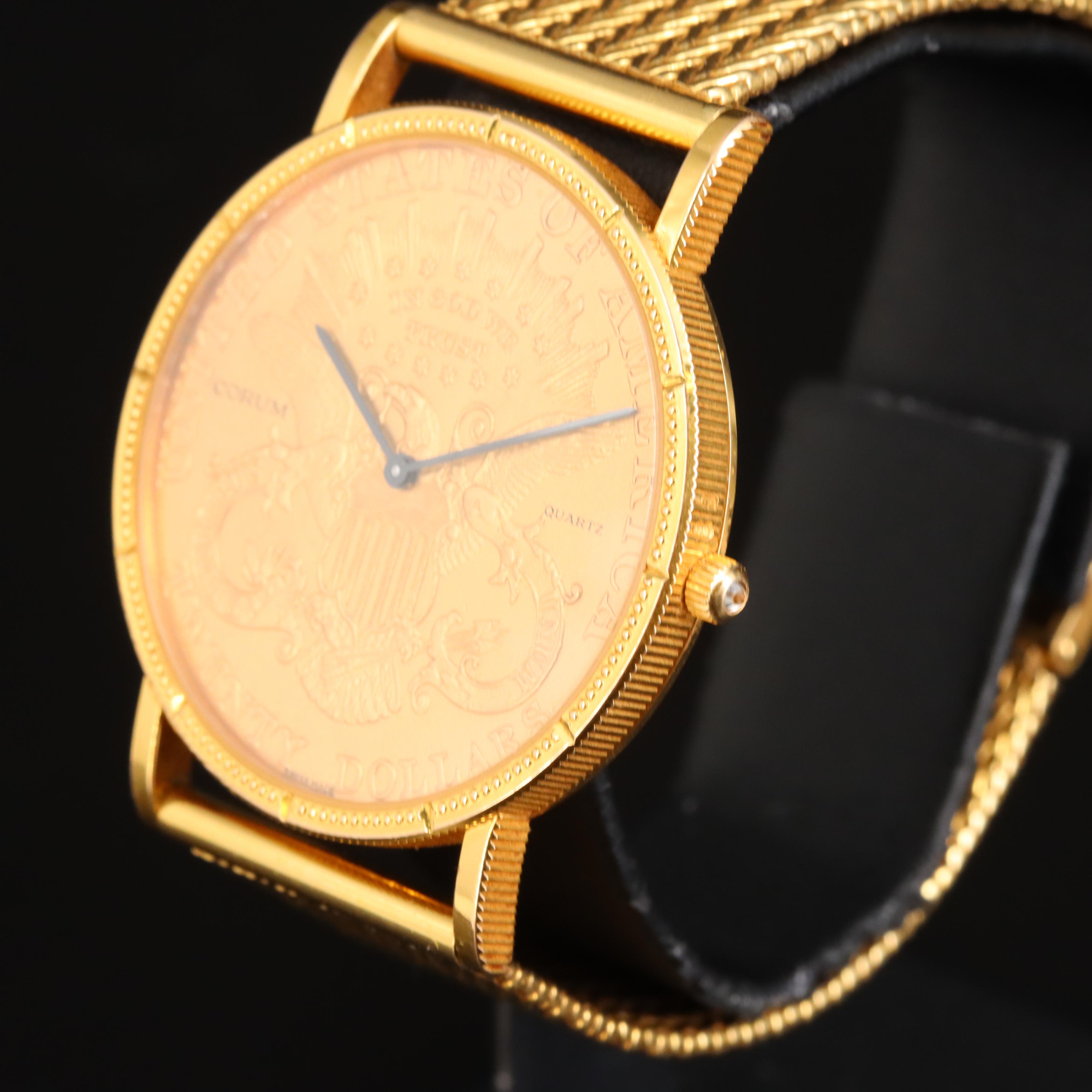 Corum $20 Liberty Head Gold Coin & 18K Quartz Watch