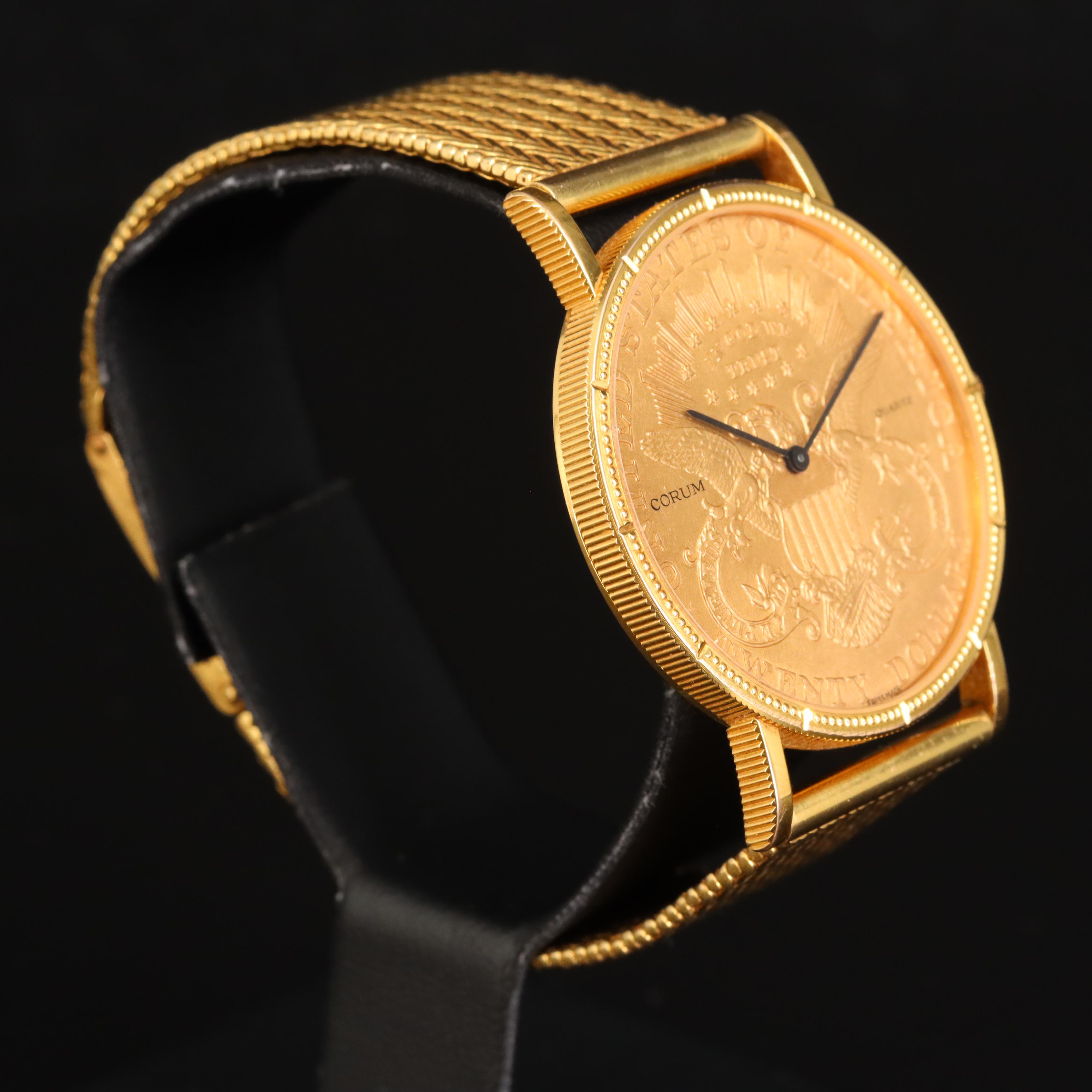 Corum $20 Liberty Head Gold Coin & 18K Quartz Watch