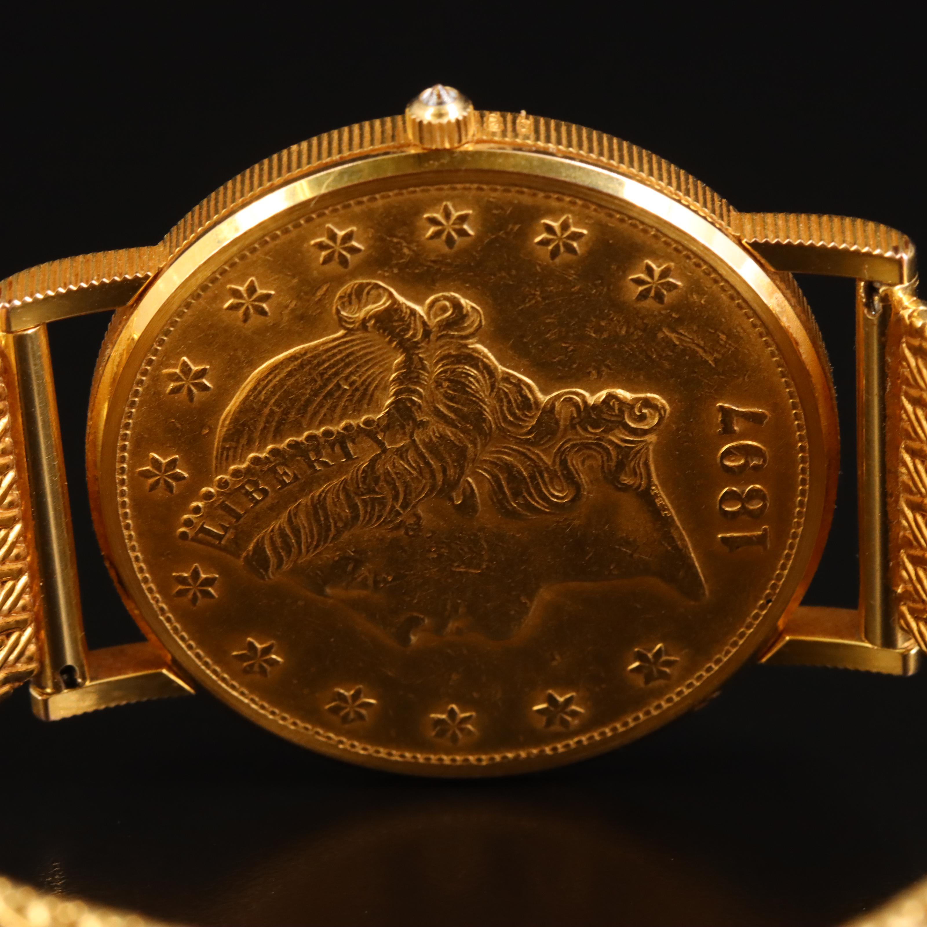 Corum $20 Liberty Head Gold Coin & 18K Quartz Watch