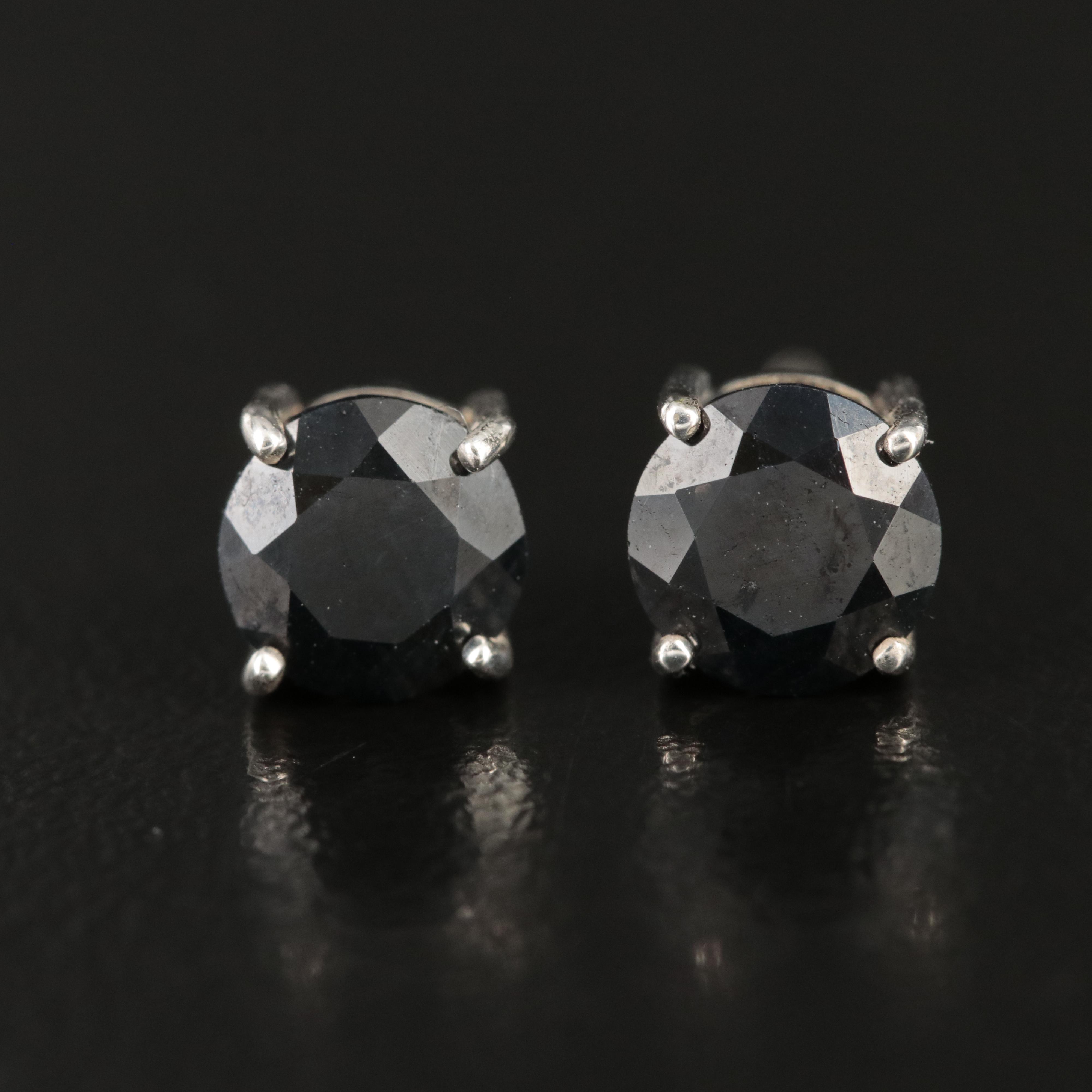 Sterling Black Sapphire Earrings