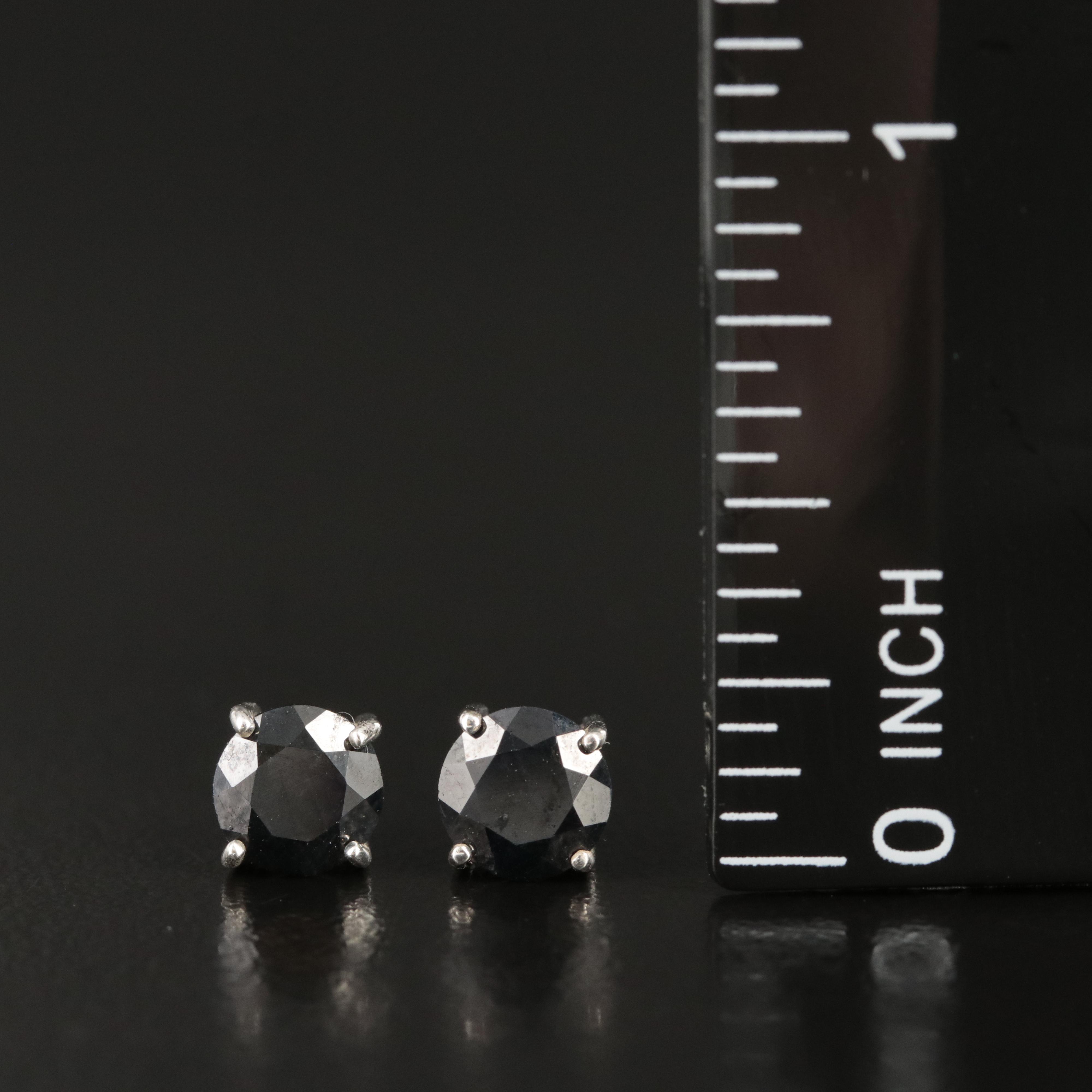 Sterling Black Sapphire Earrings