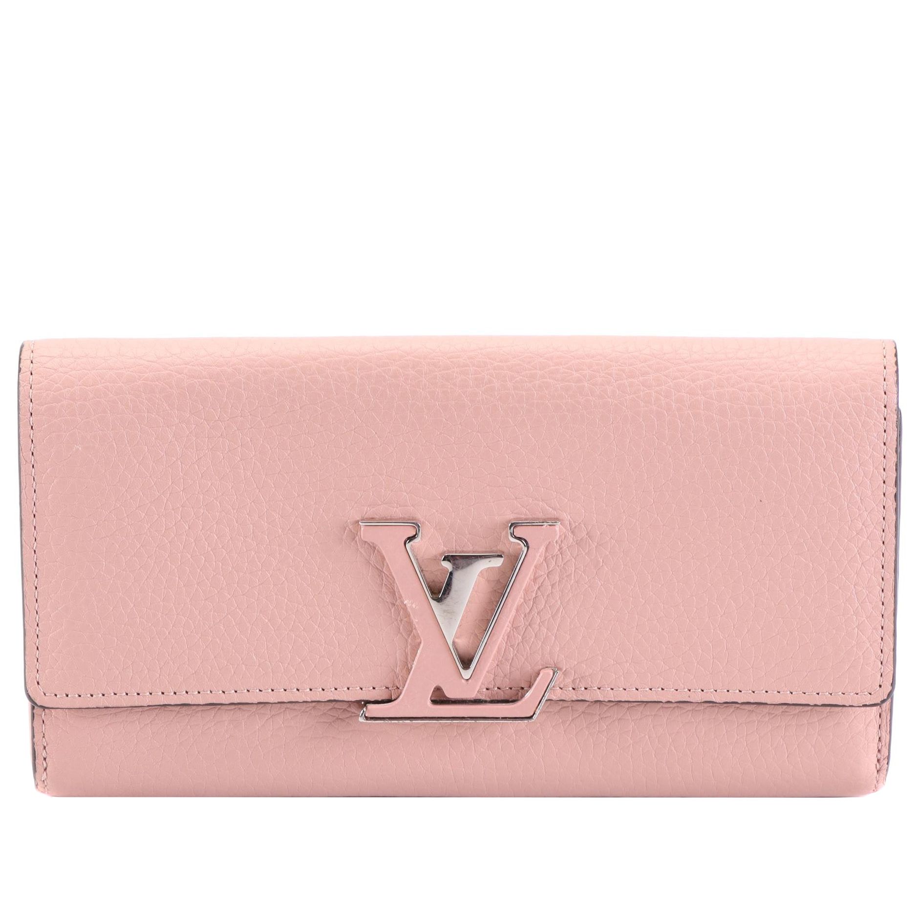 Louis Vuitton Capucines Logo Wallet in Grain Leather