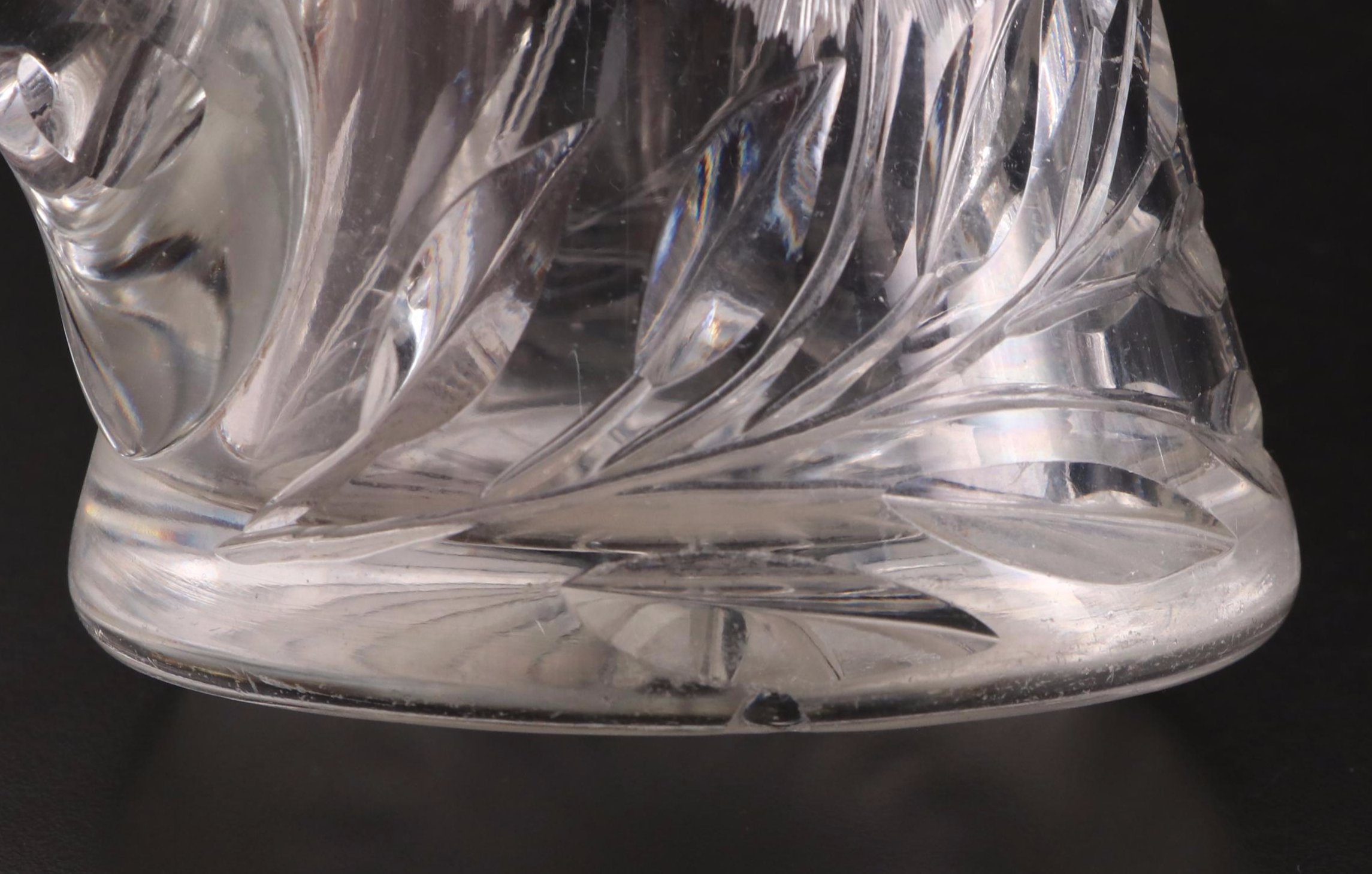 EAPG Holly Cake Plate with Glass and Crystal Tableware