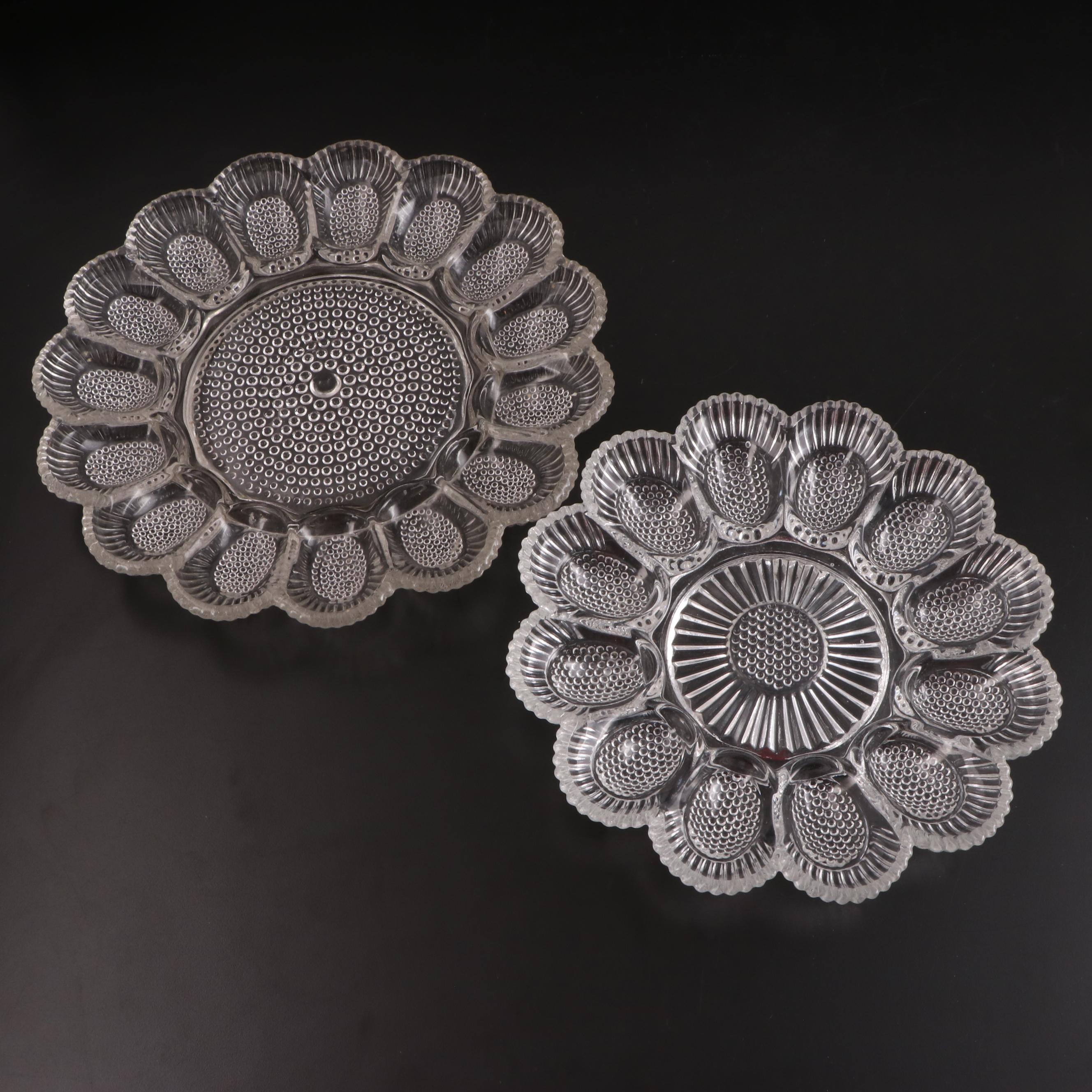 EAPG Holly Cake Plate with Glass and Crystal Tableware