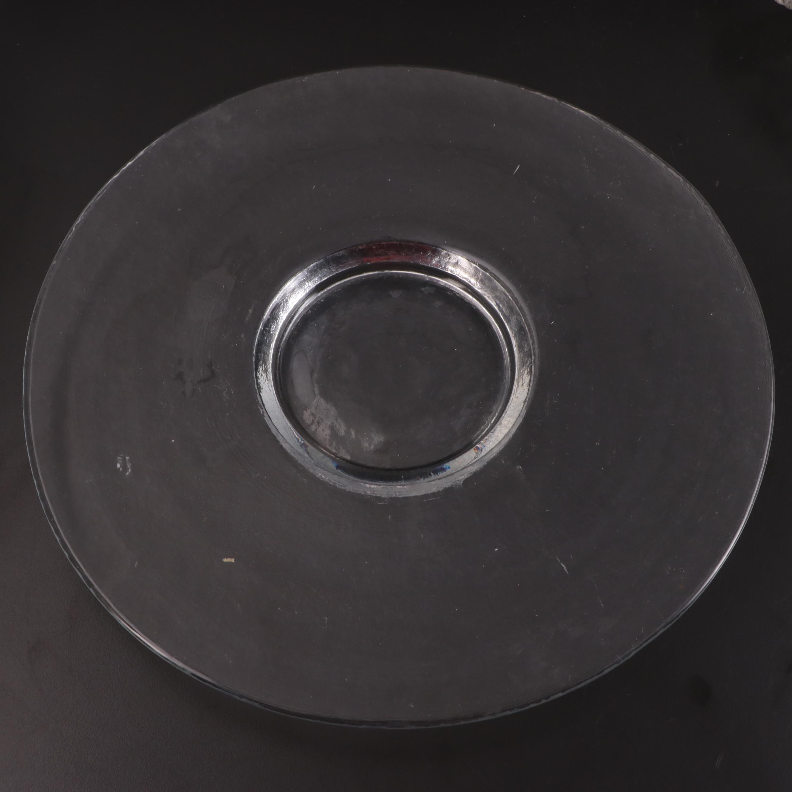 EAPG Holly Cake Plate with Glass and Crystal Tableware