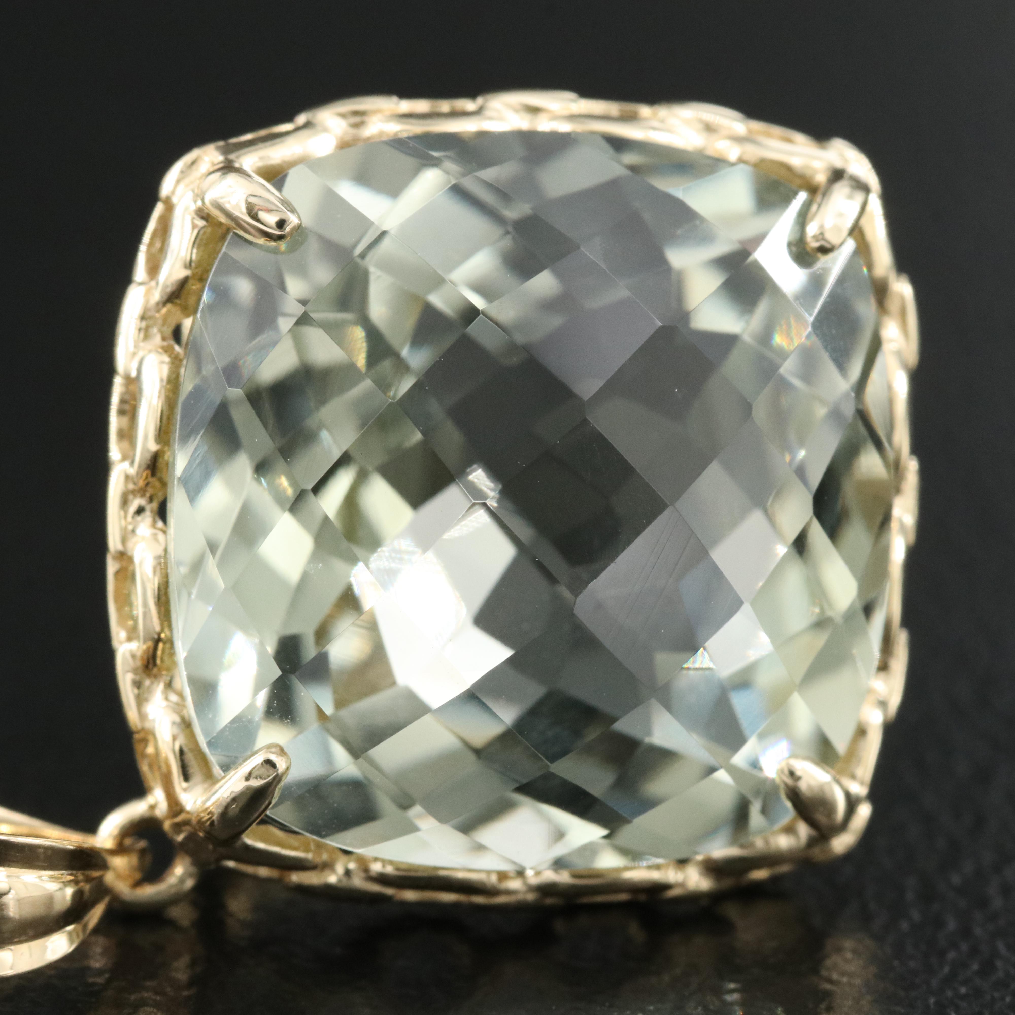 14K Prasiolite Pendant Necklace