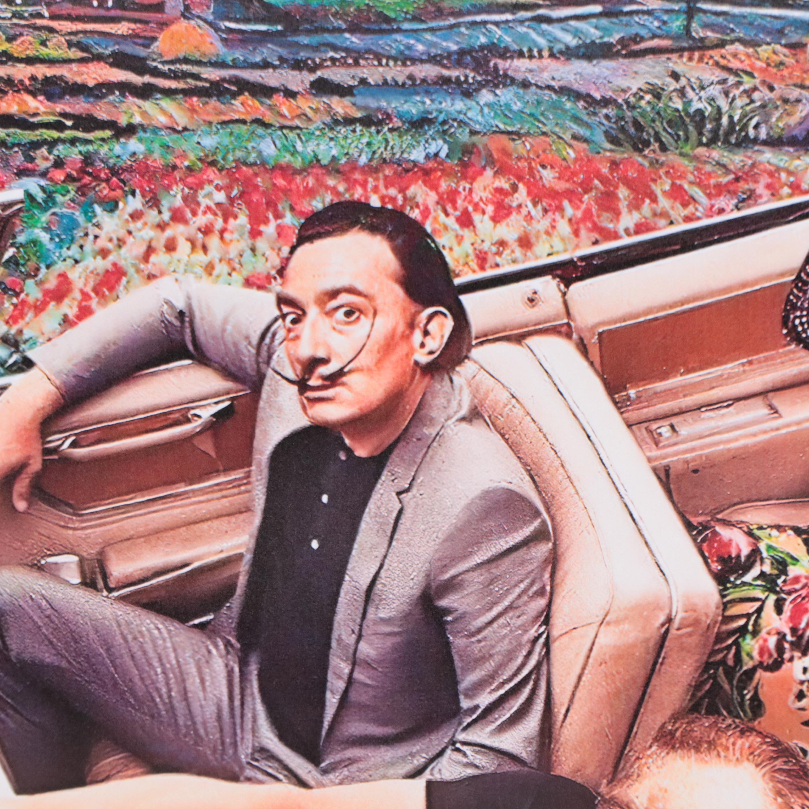 Giclée Poster of Frida Kahlo, Dali, and Van Gogh in a Car