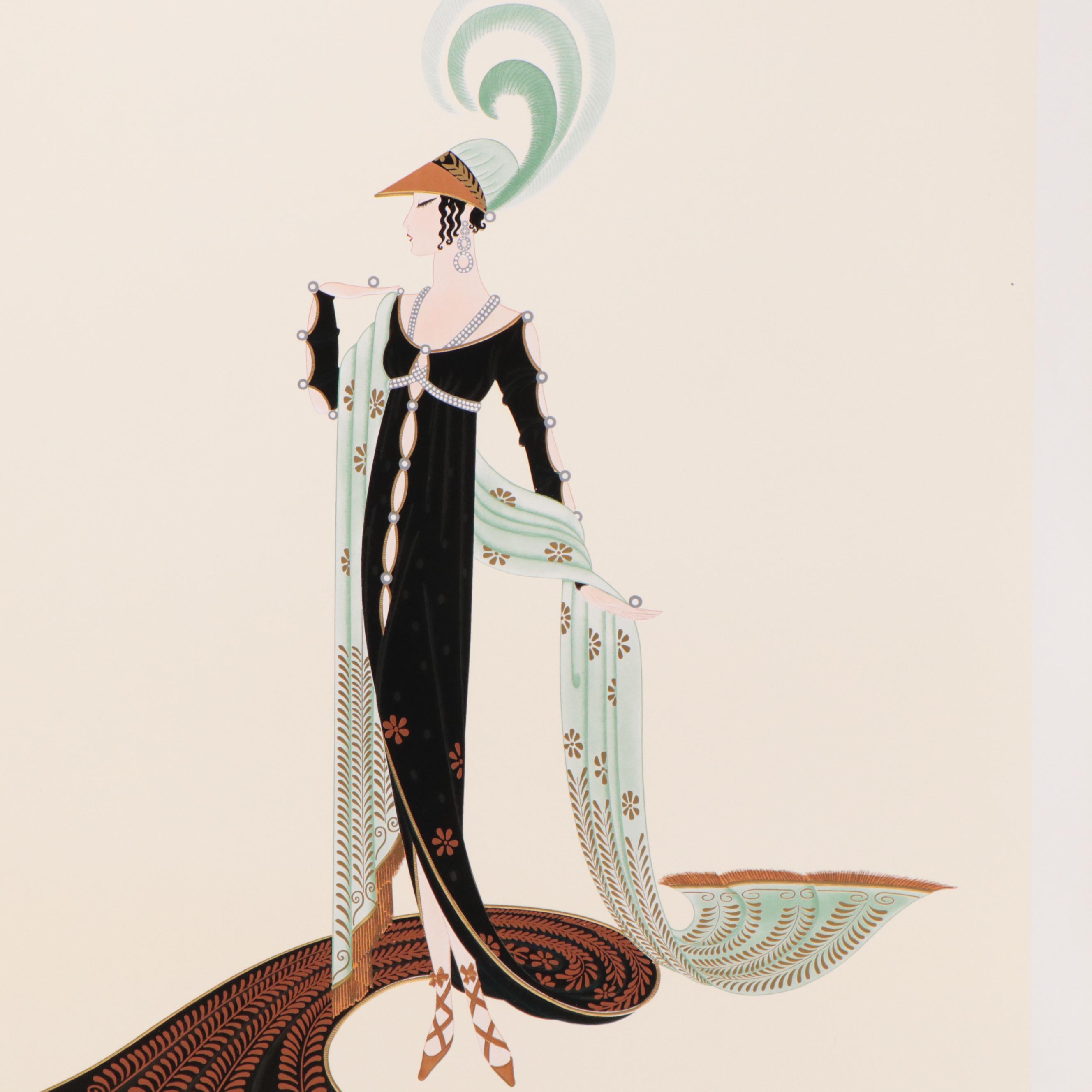 Letterpress Halftone Poster After After Erté "Directoire"