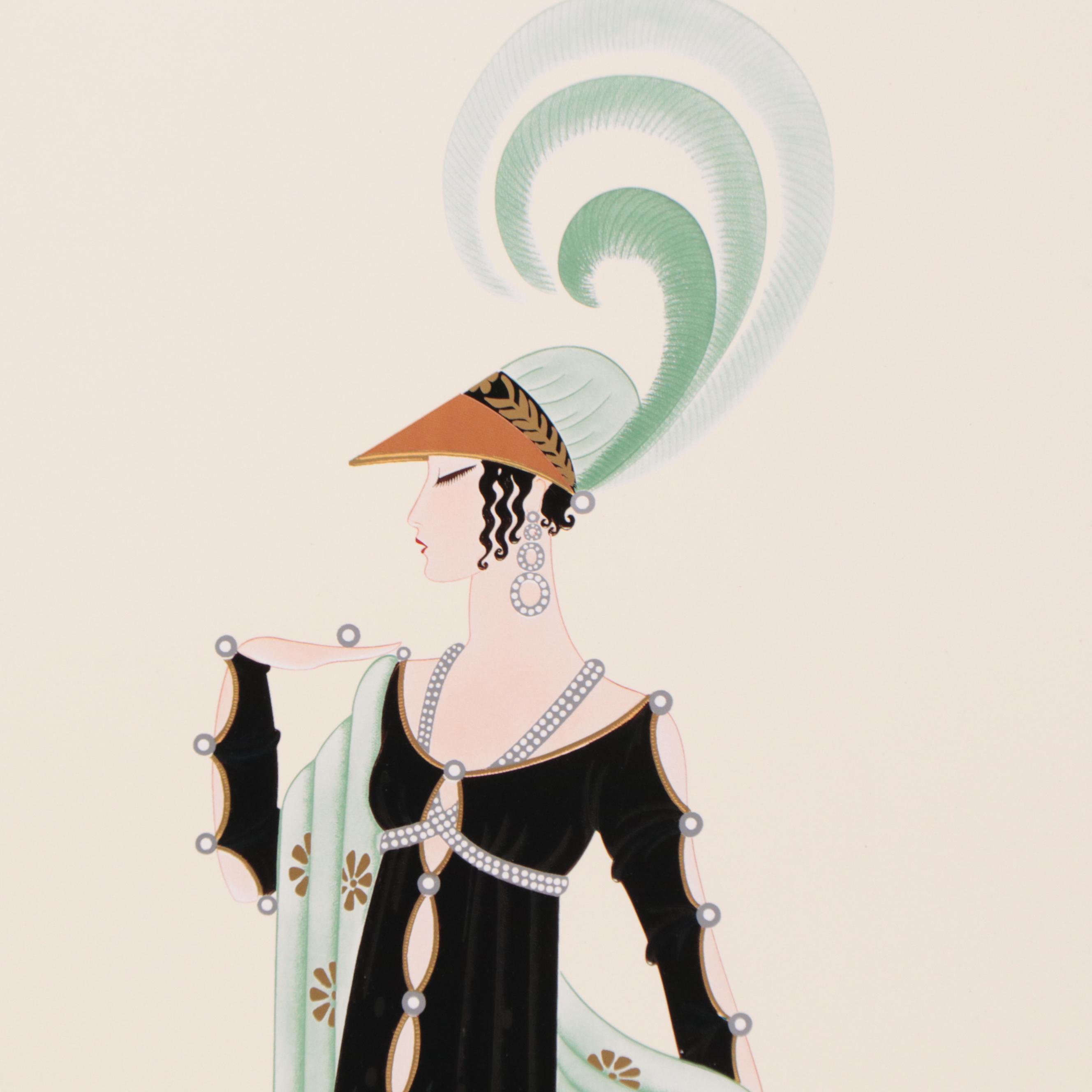 Letterpress Halftone Poster After After Erté "Directoire"