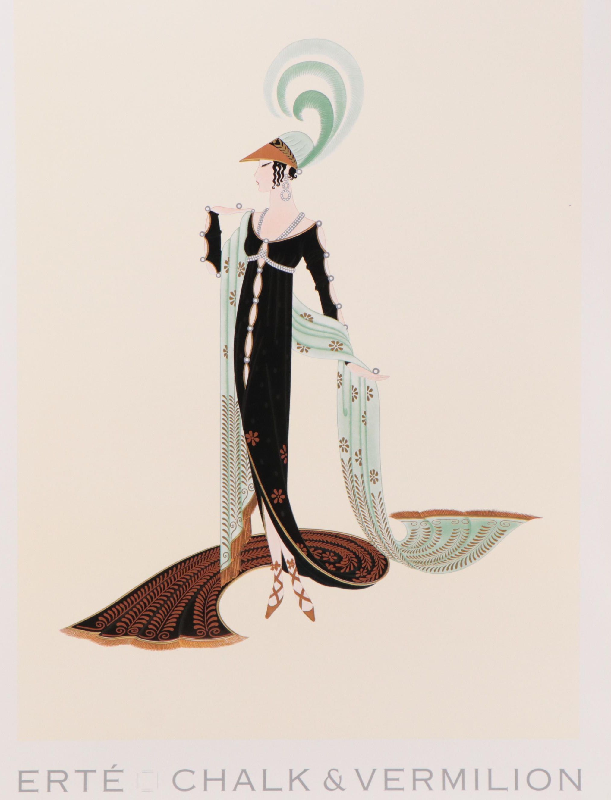 Letterpress Halftone Poster After After Erté "Directoire"