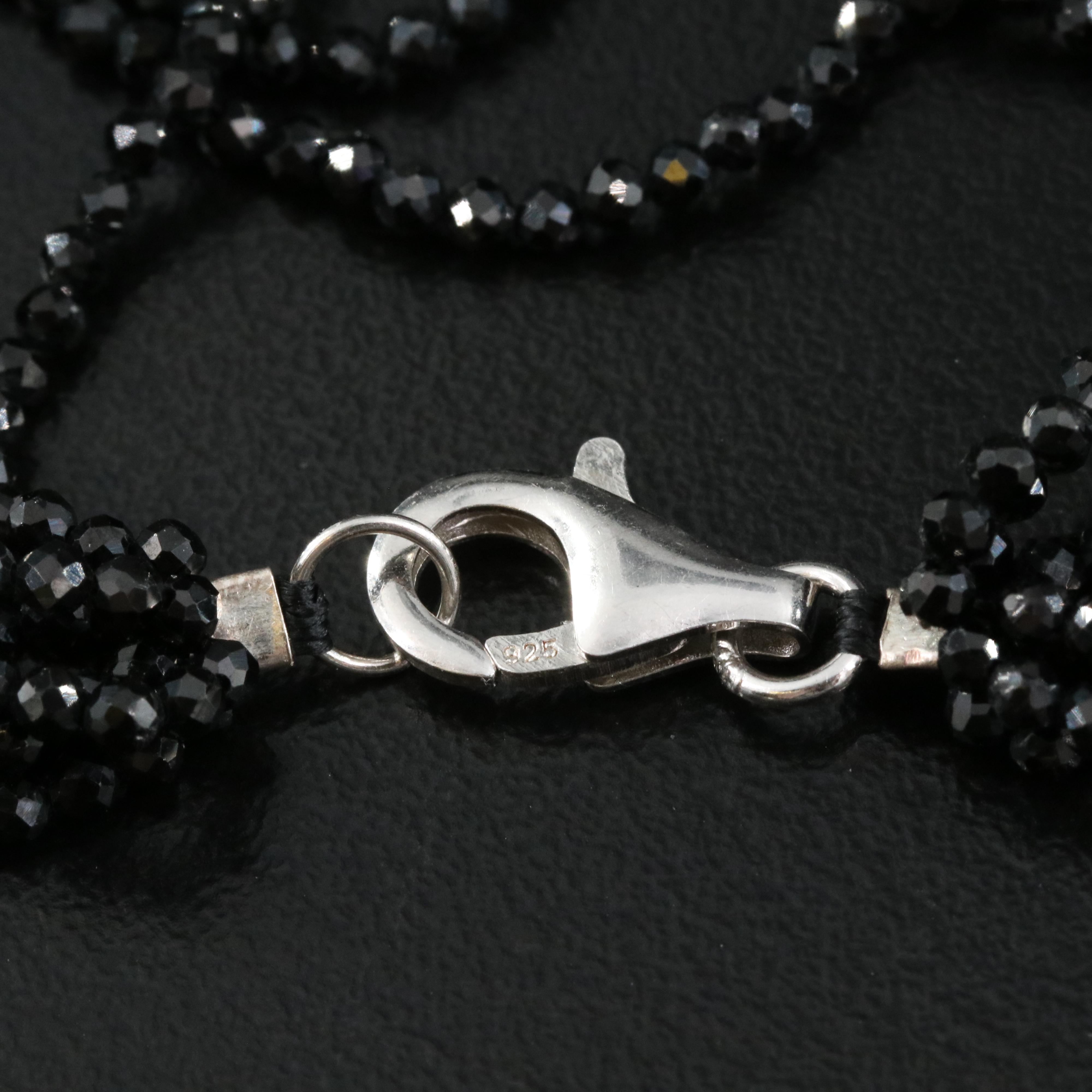 Black Spinel and Diopside Necklaces Including Sterling and 14K