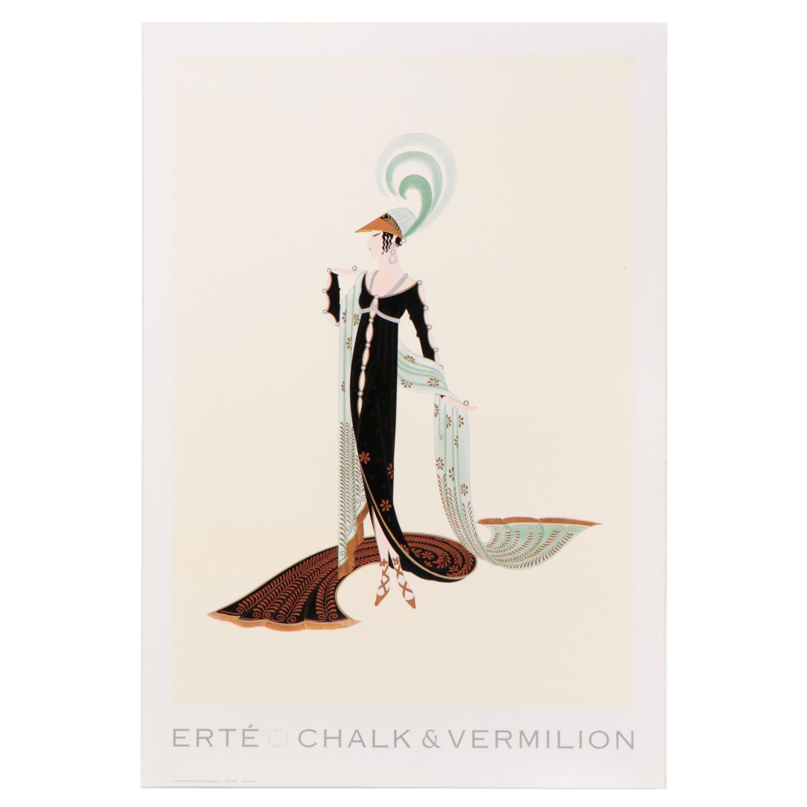 Letterpress Halftone Poster After After Erté "Directoire"