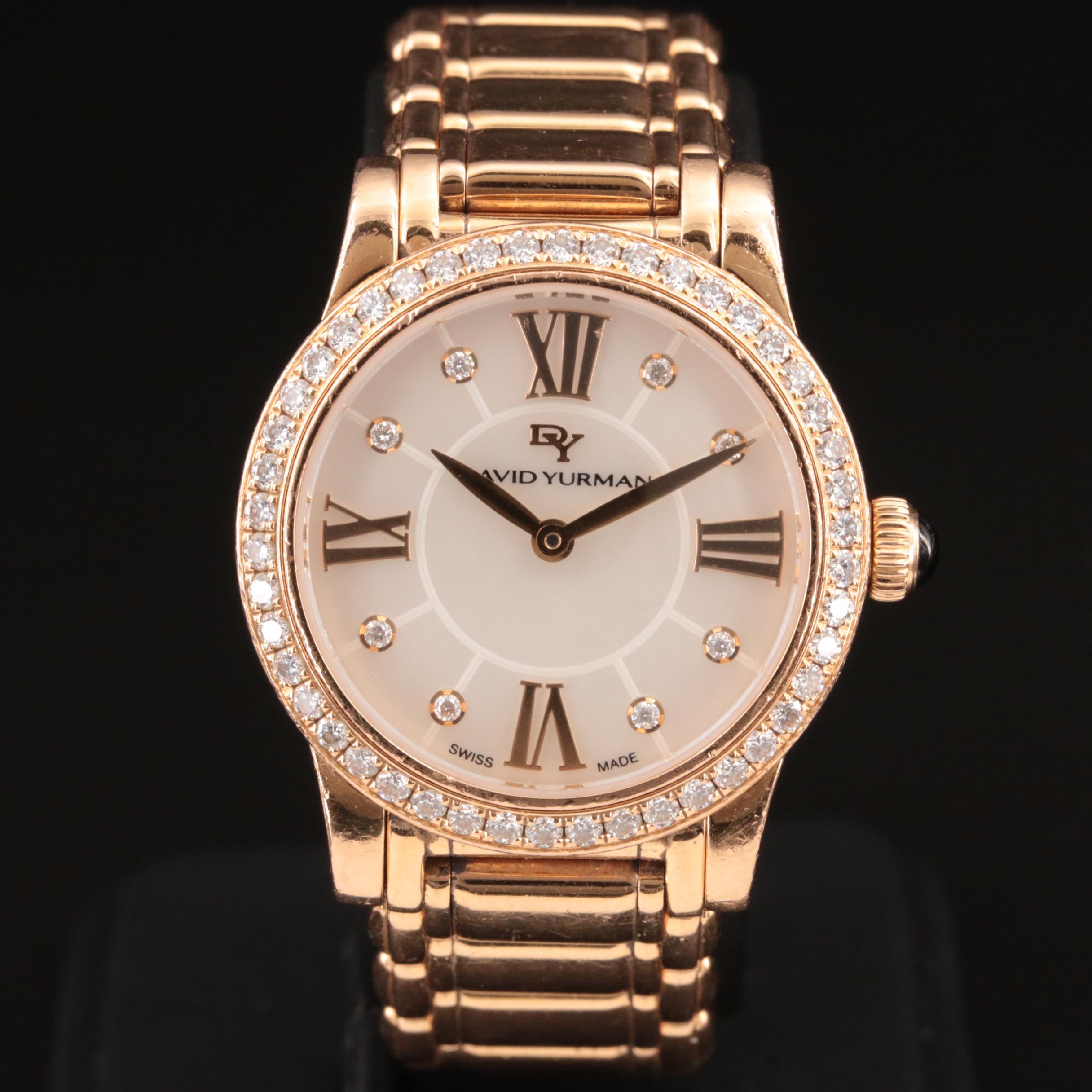 David Yurman 18K Rose Gold 1.11 CTW Diamond Watch
