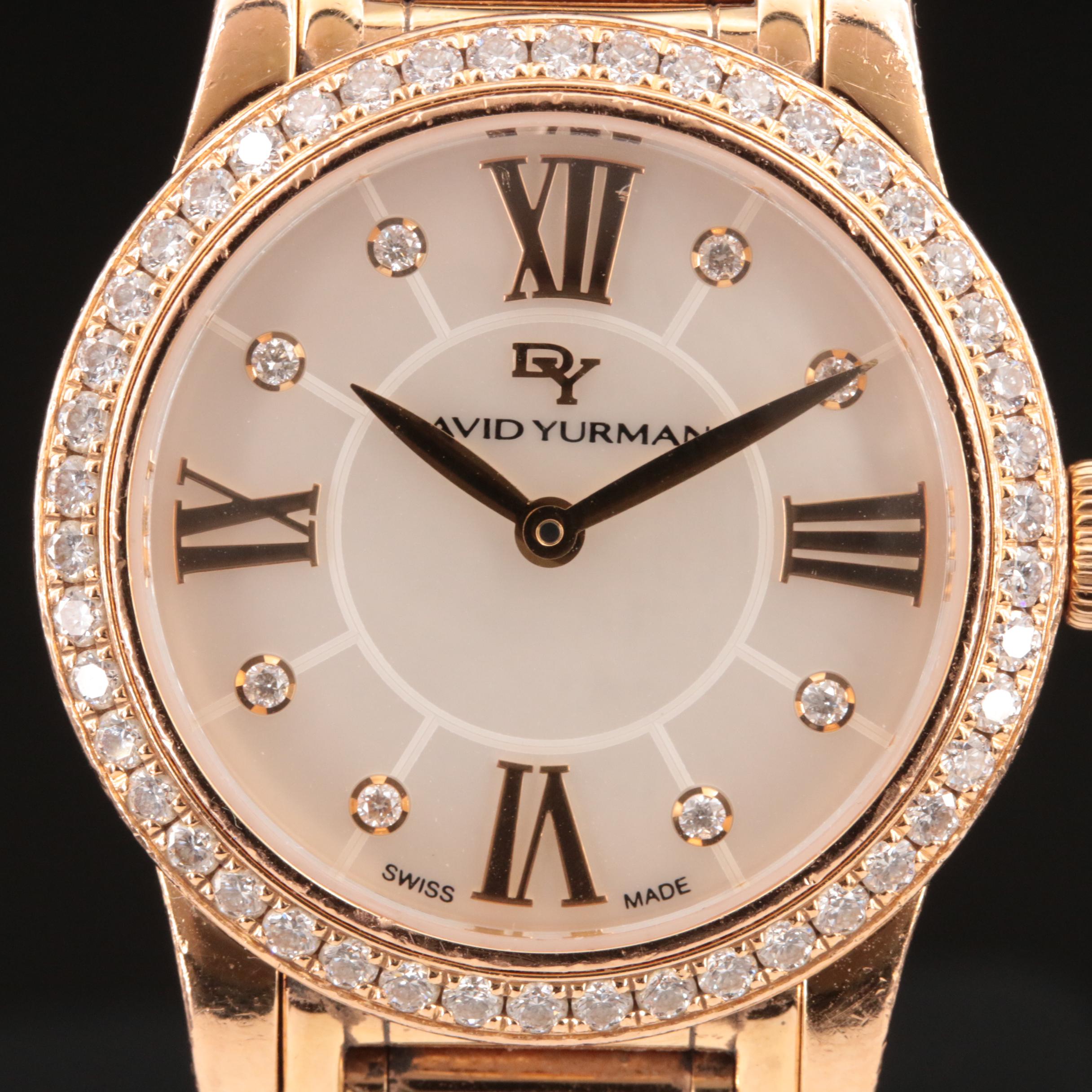David Yurman 18K Rose Gold 1.11 CTW Diamond Watch