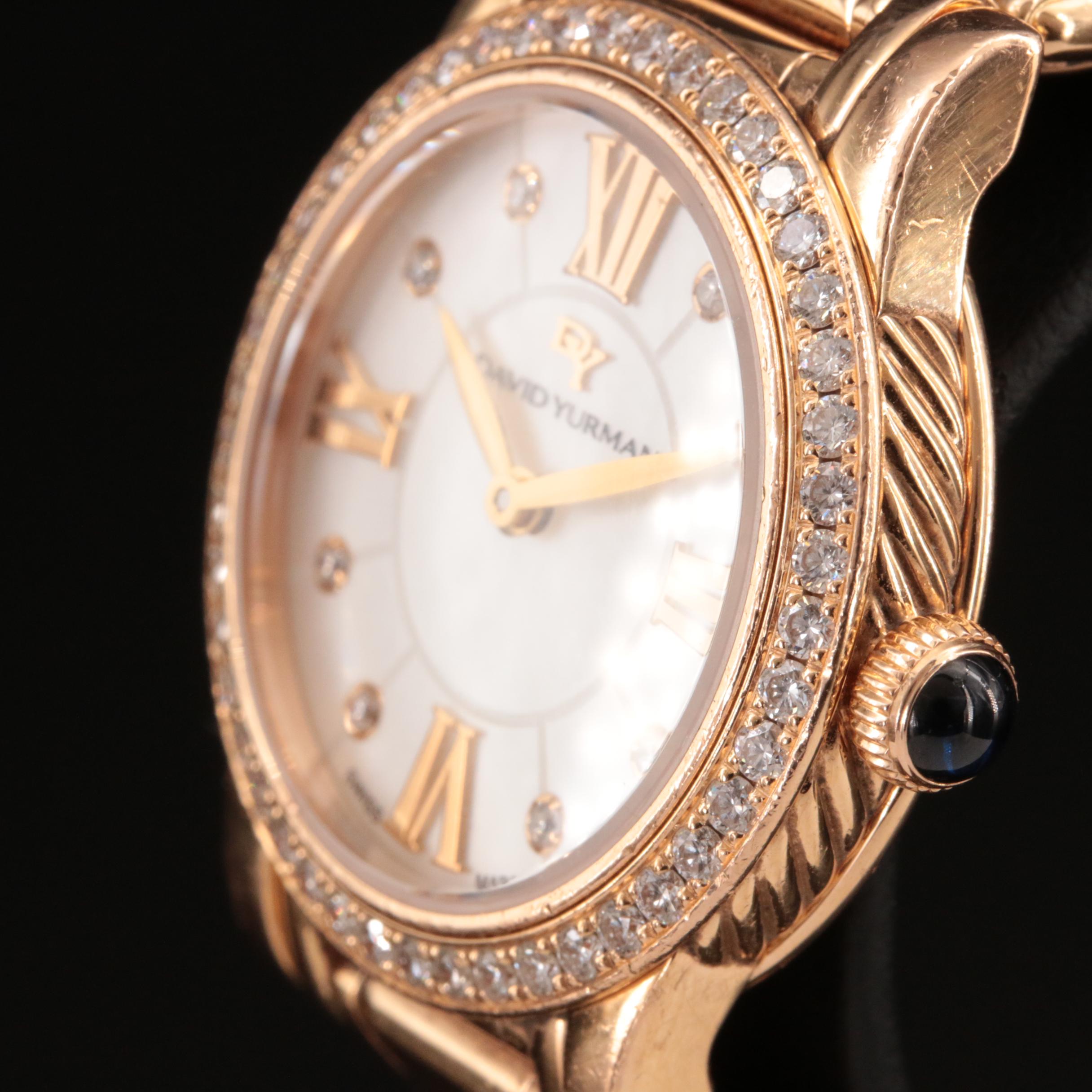 David Yurman 18K Rose Gold 1.11 CTW Diamond Watch