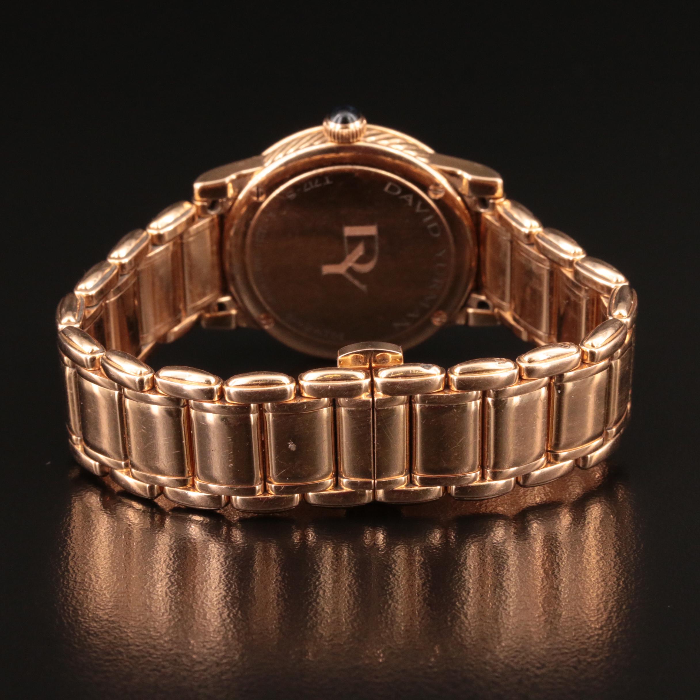 David Yurman 18K Rose Gold 1.11 CTW Diamond Watch