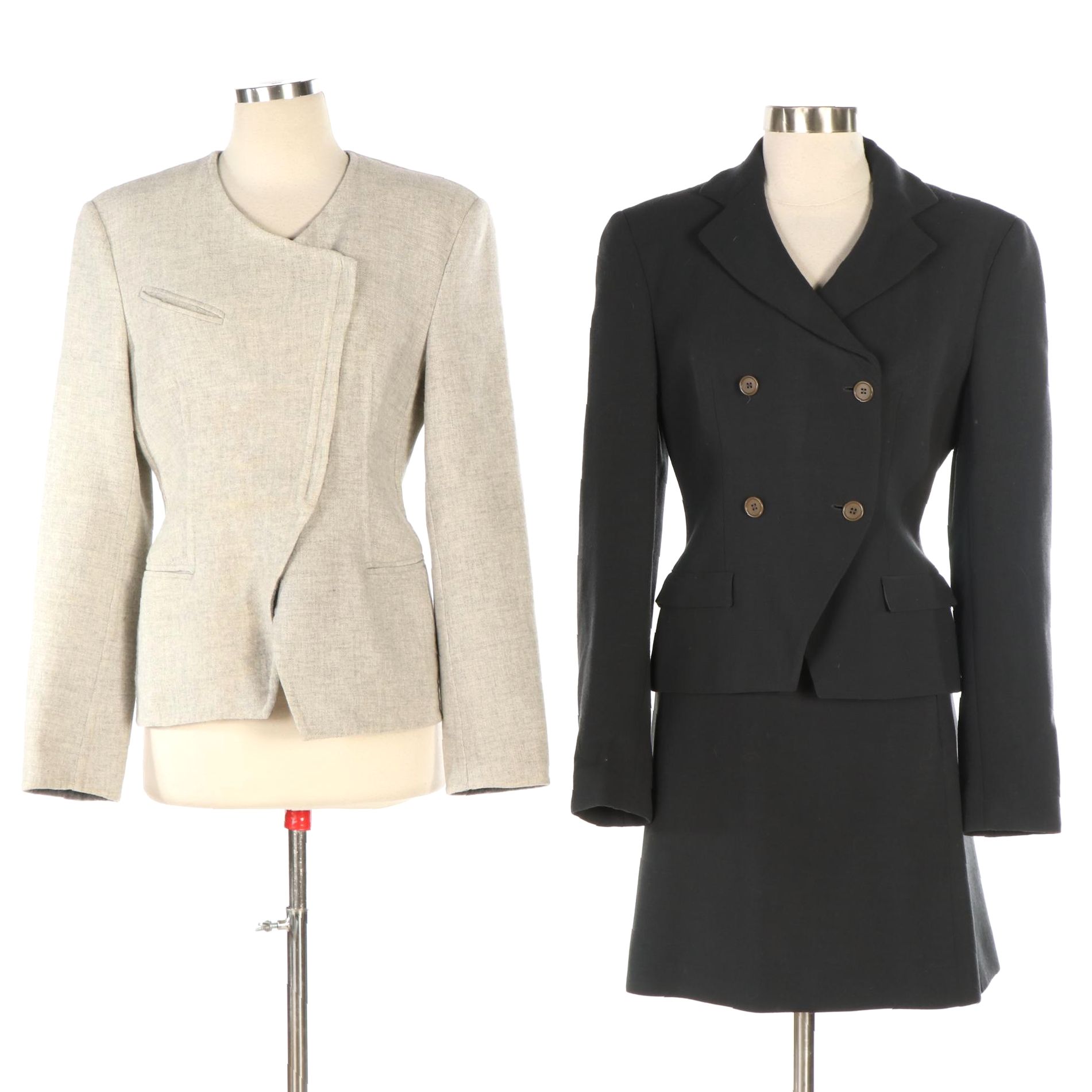 Giorgio Armani Skirt Suit and Fitted Jacket in Wool