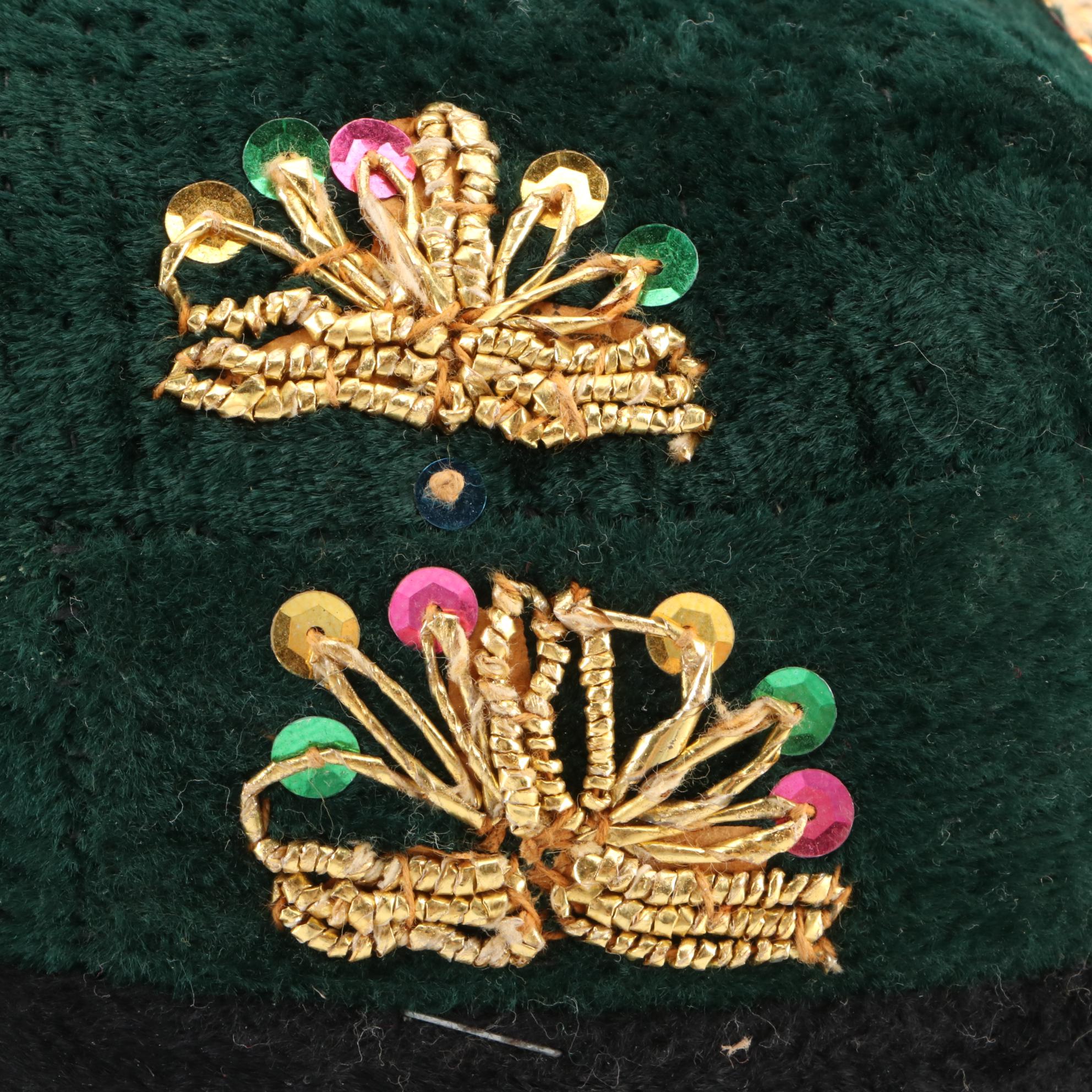 Handmade Central Asian Embroidered and Embellished Badam Doppa Hats